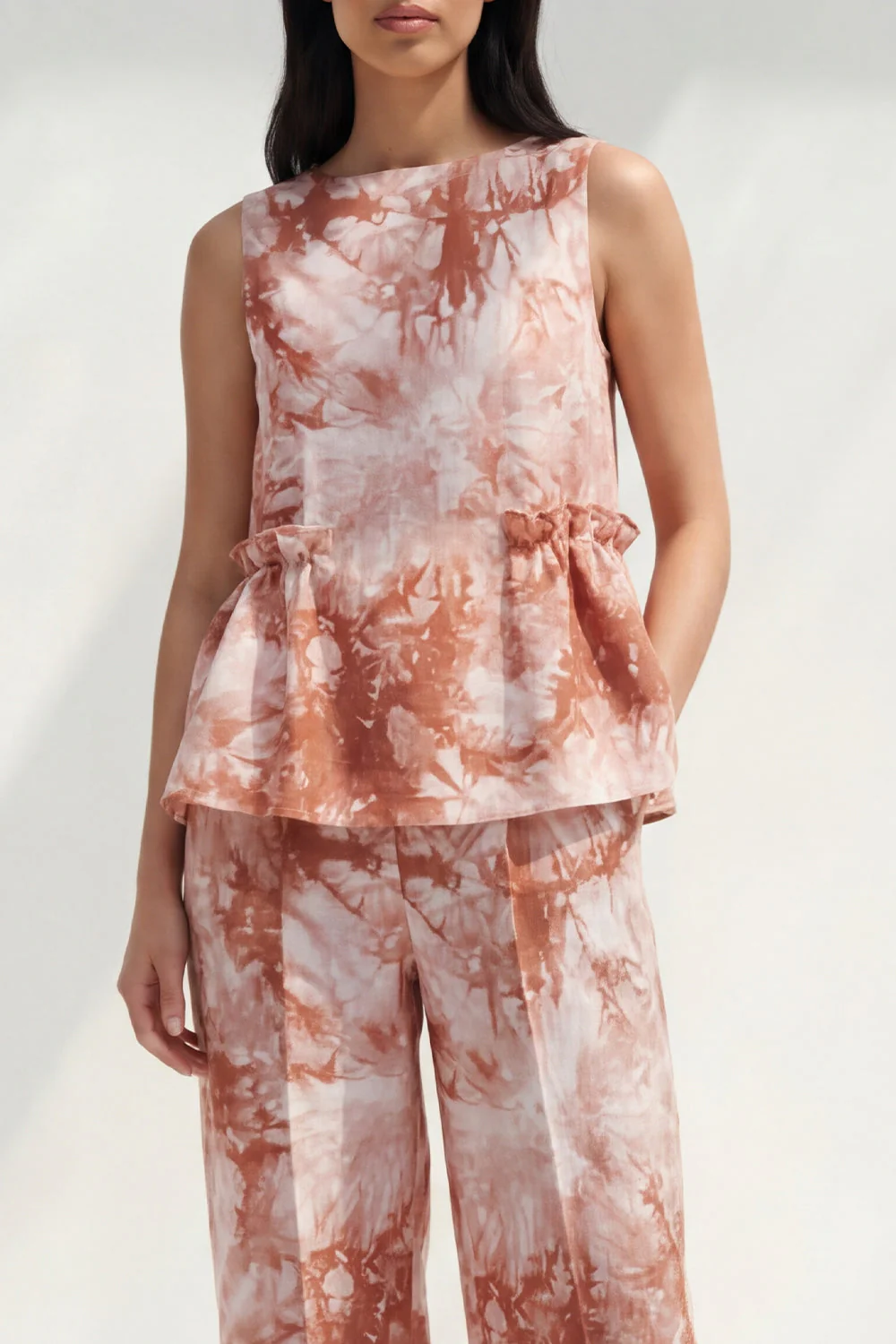 Blue 2 Piece Bateau Neck Printed Business Suits with Pockets - Image 15