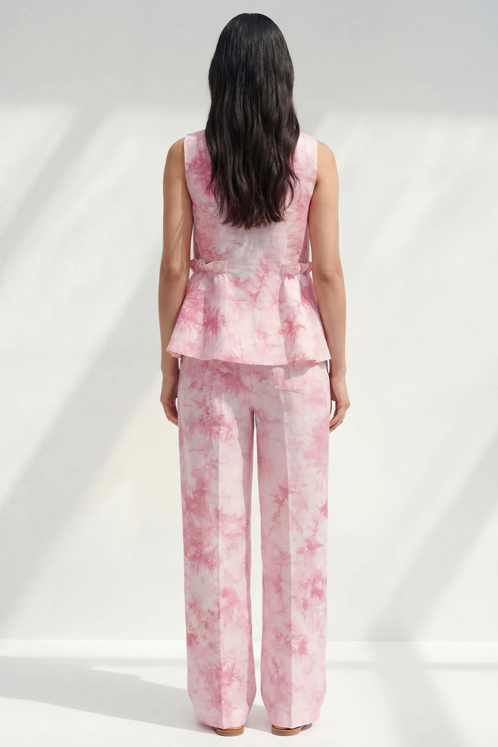 Blue 2 Piece Bateau Neck Printed Business Suits with Pockets - Image 6