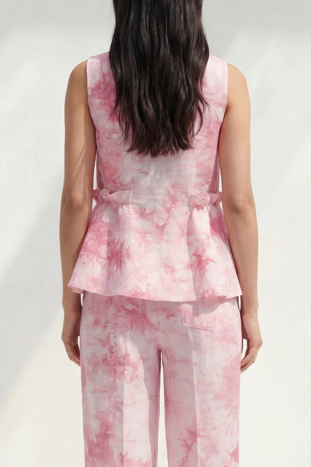 Blue 2 Piece Bateau Neck Printed Business Suits with Pockets - Image 8