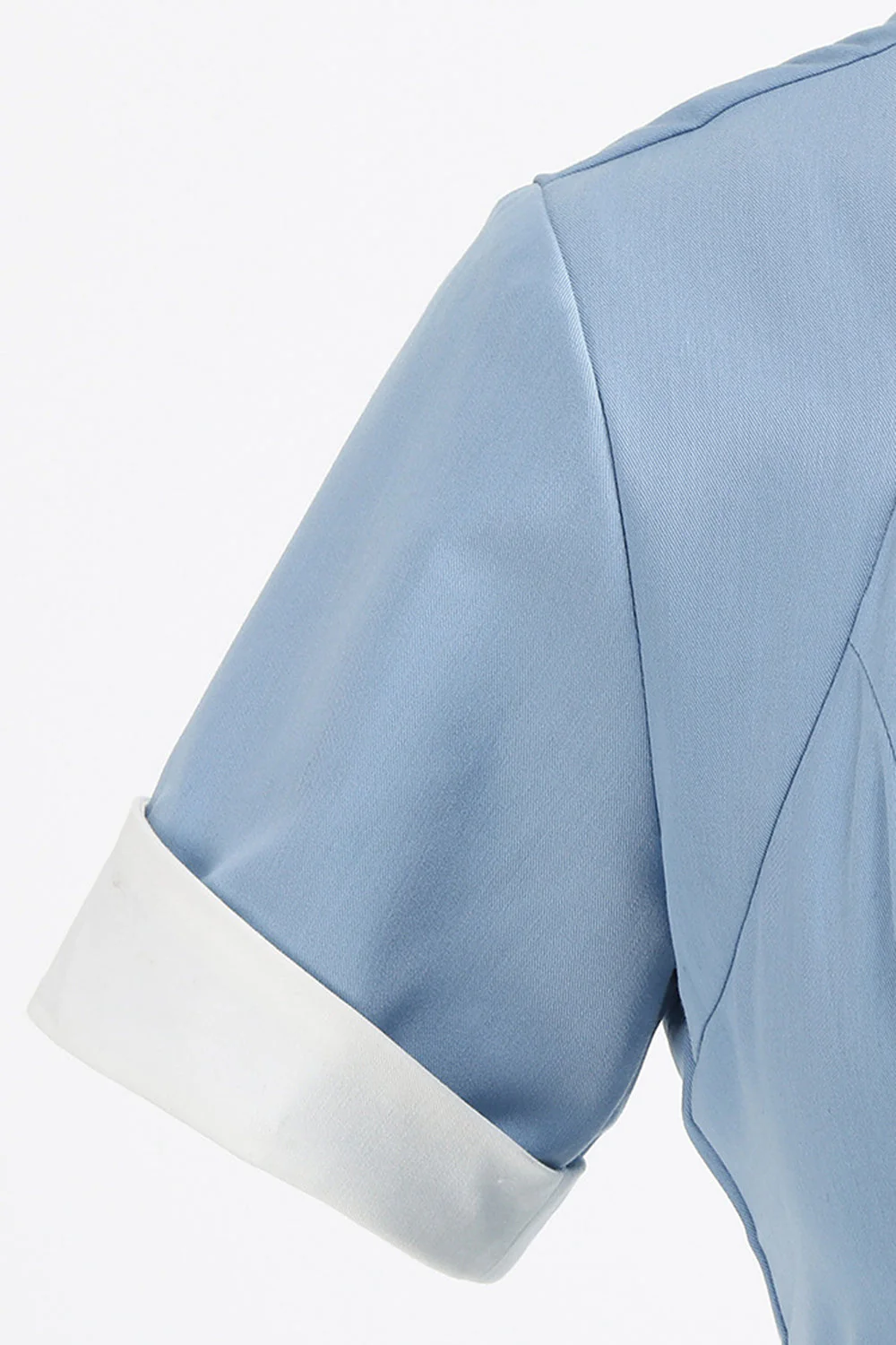 Blue A Line Vintage 1950s Dress with Belt - Image 4