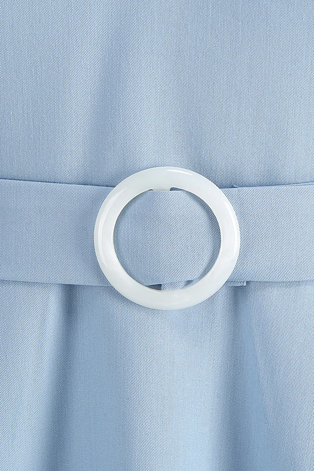 Blue A Line Vintage 1950s Dress with Belt - Image 5