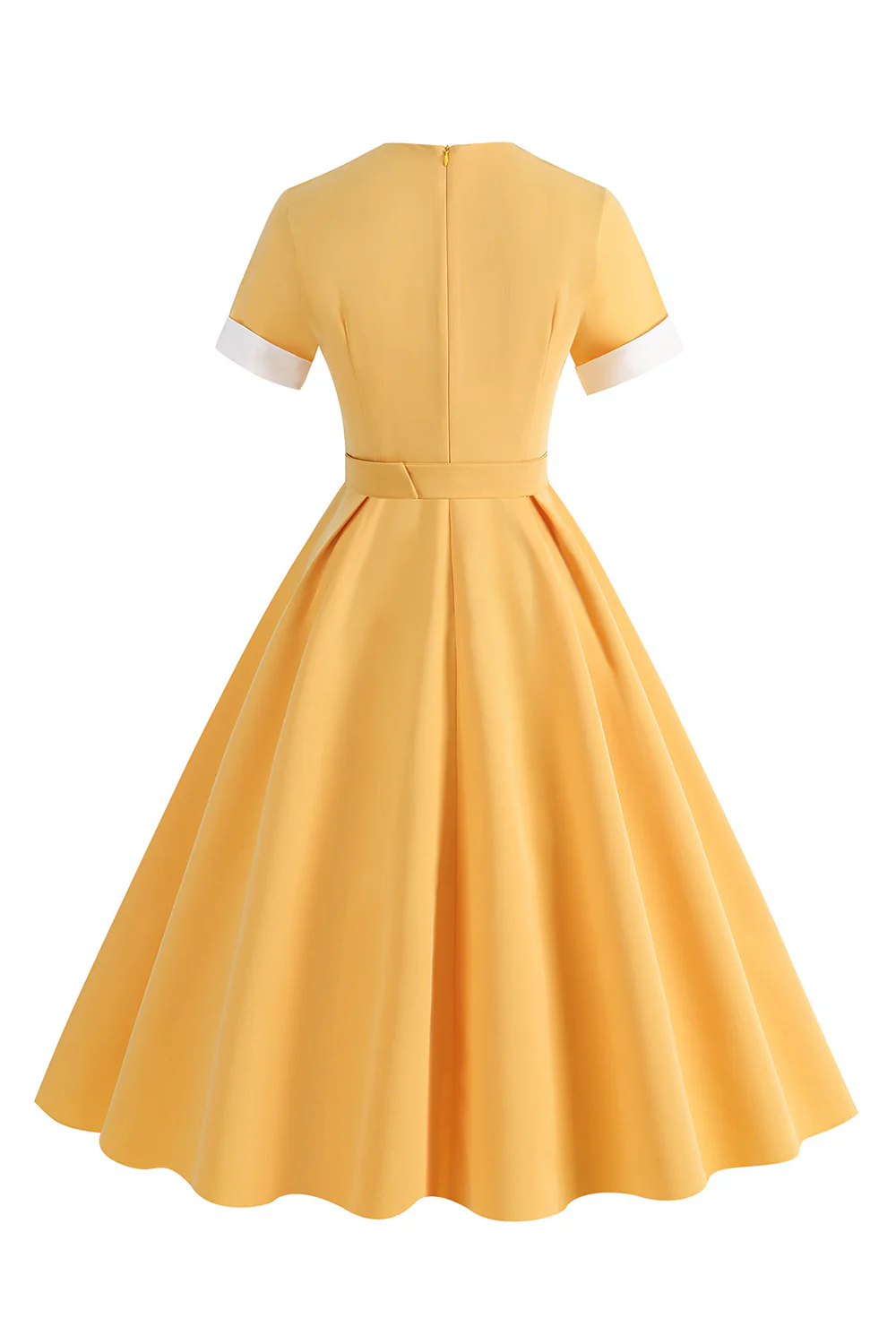 Blue A Line Vintage 1950s Dress with Belt - Image 8