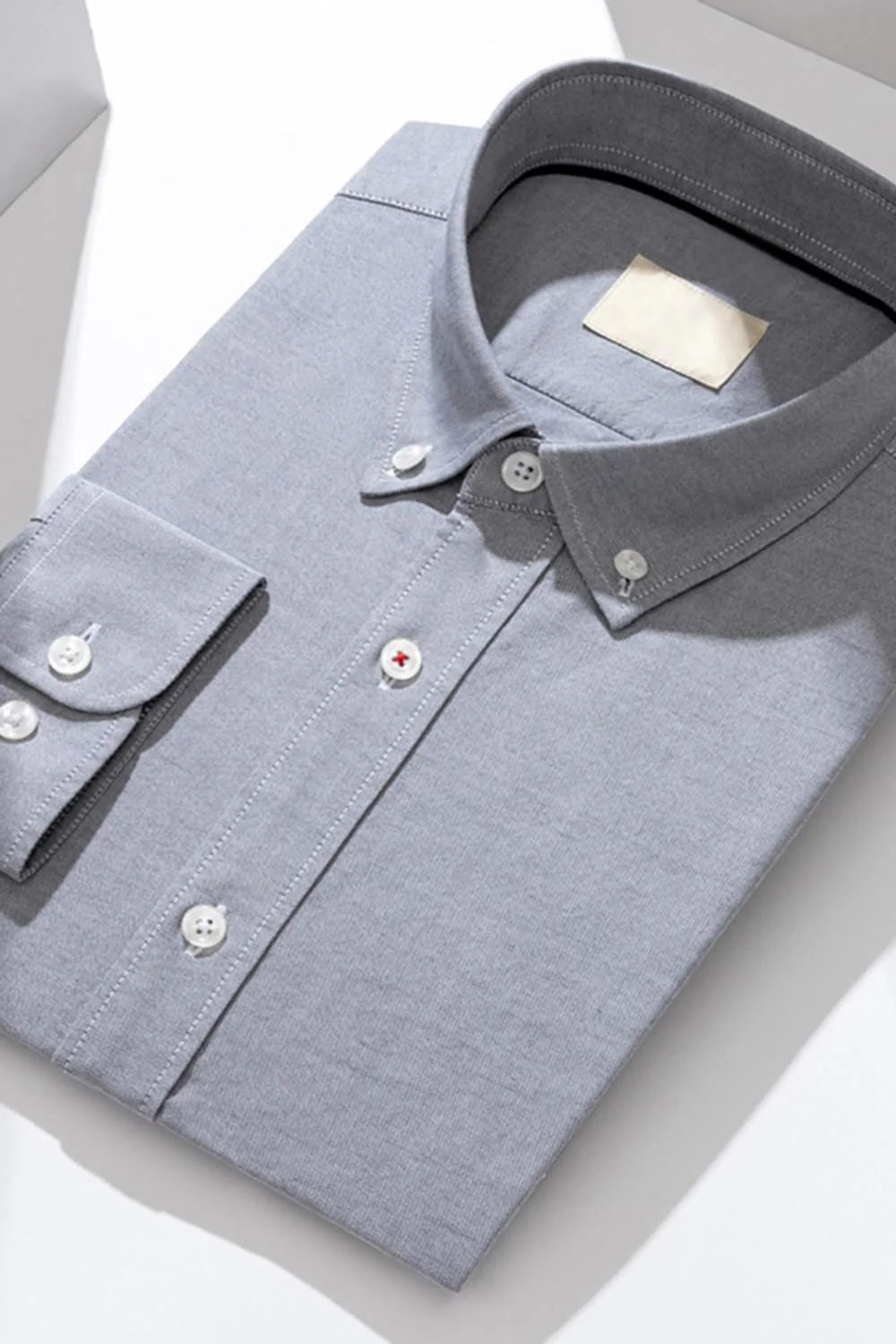Blue Grey Slim Fit Long Sleeves Solid Men's Suits Shirt - Image 12