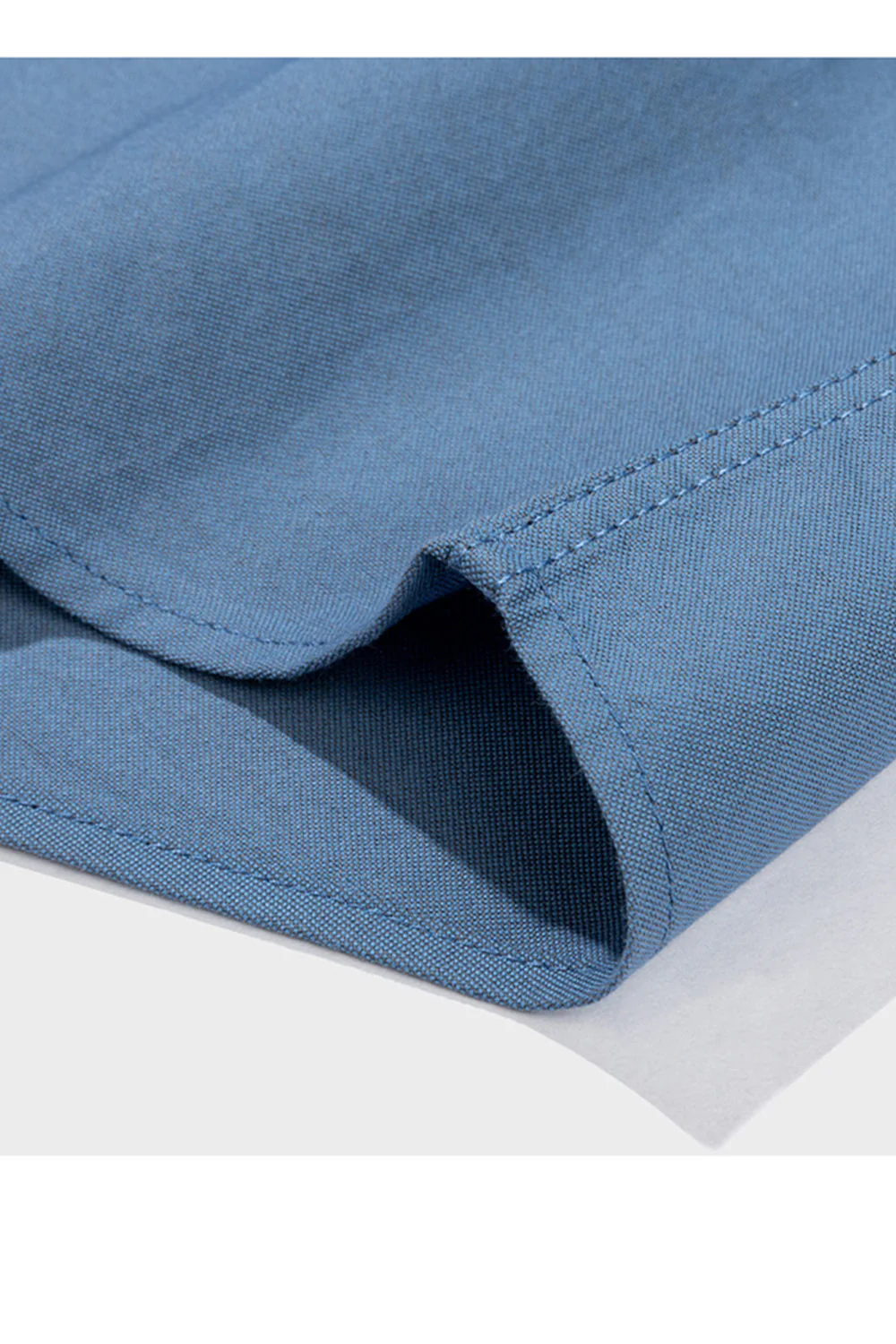 Blue Grey Slim Fit Long Sleeves Solid Men's Suits Shirt - Image 5