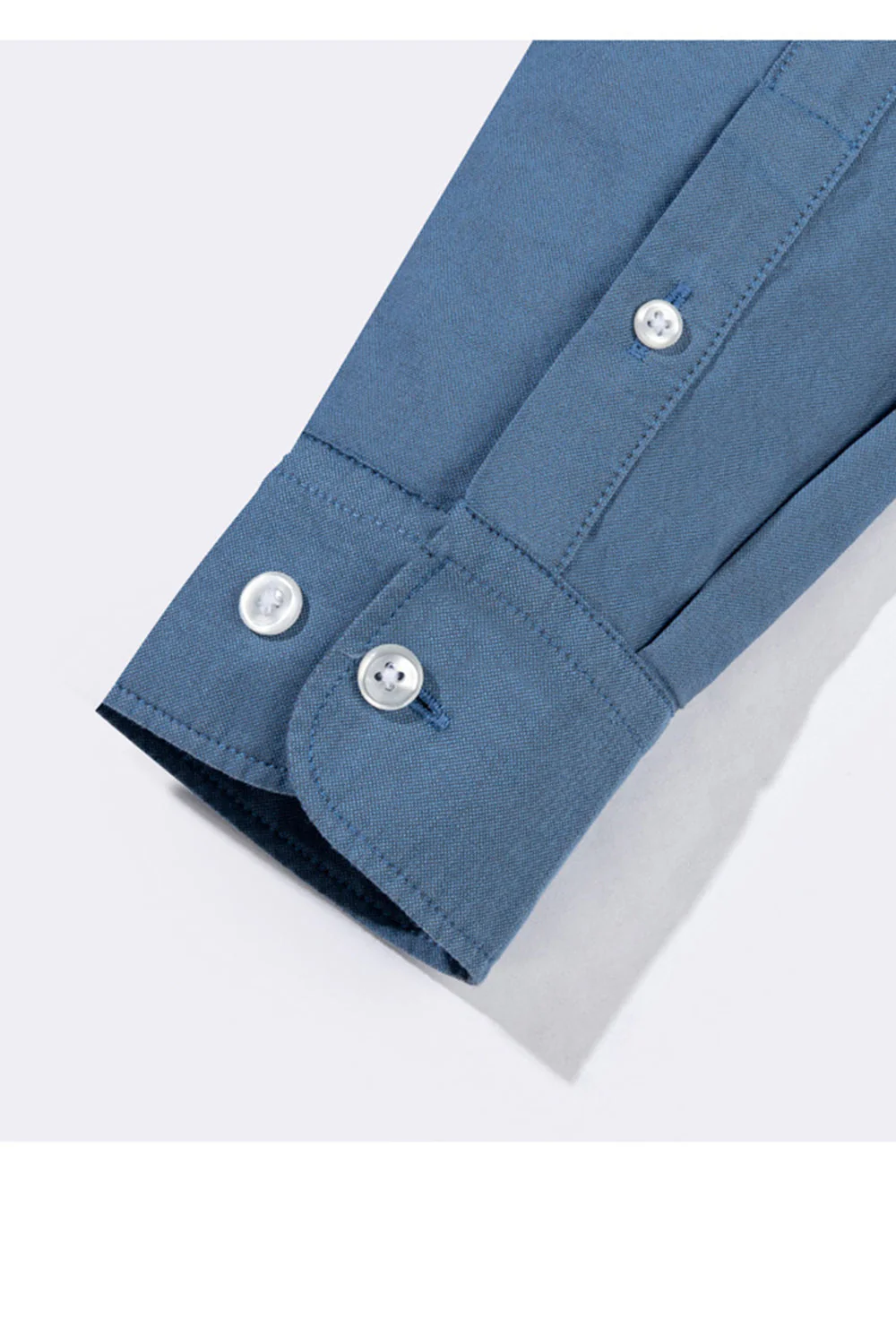 Blue Grey Slim Fit Long Sleeves Solid Men's Suits Shirt - Image 6