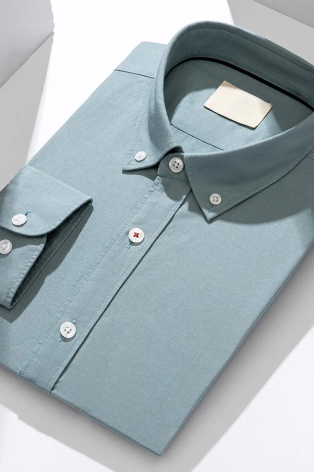 Blue Grey Slim Fit Long Sleeves Solid Men's Suits Shirt - Image 8