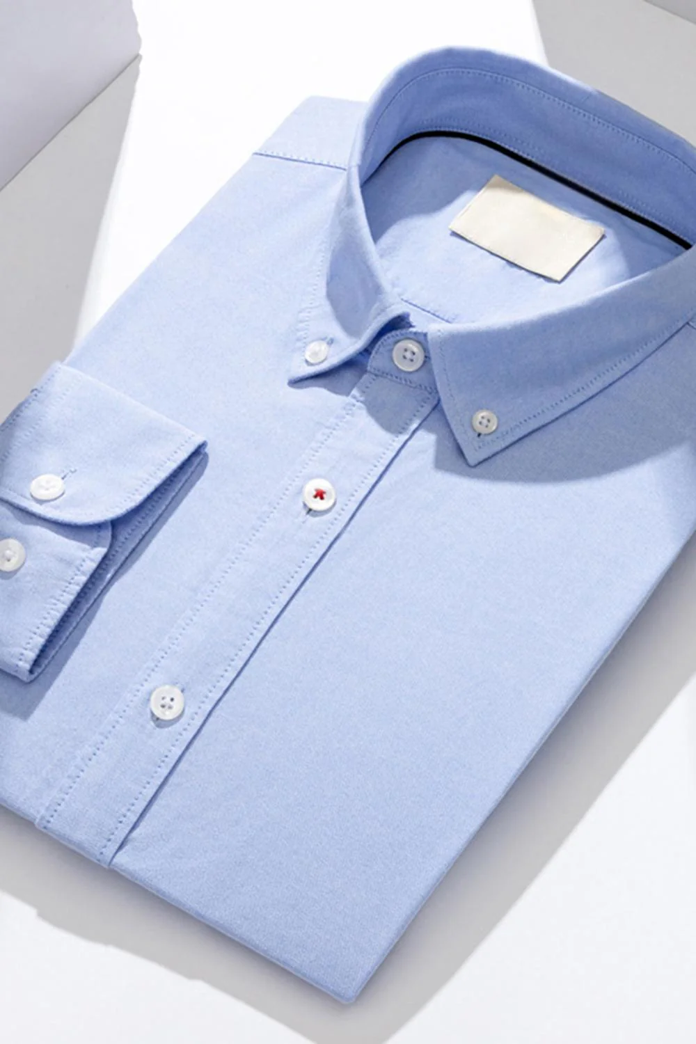 Blue Grey Slim Fit Long Sleeves Solid Men's Suits Shirt - Image 9