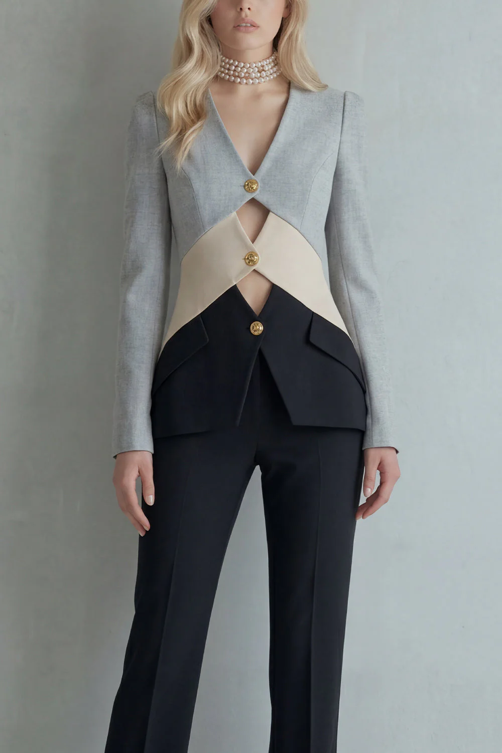 Blue Navy Patchwork Single Breasted 2 Piece Slim Fit Prom Suits - Image 16