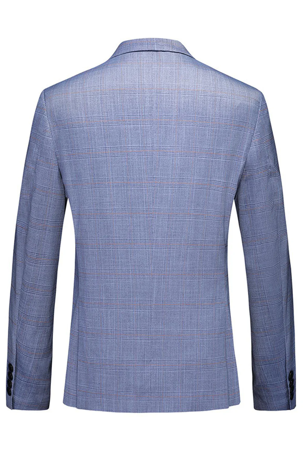 Blue Notched Lapel 3 Pieces Men's Formal Suits - Image 2