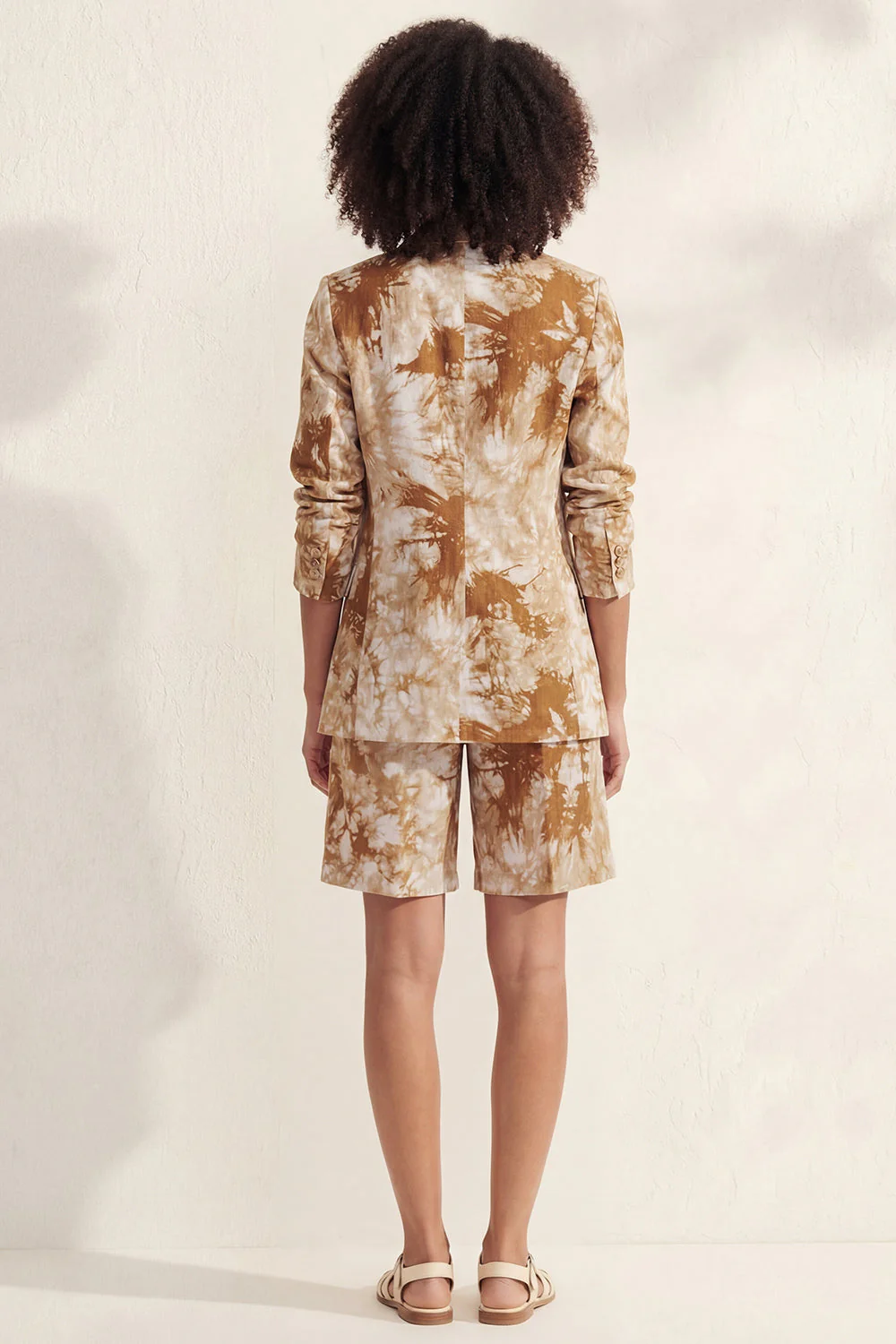 Blue Notched Lapel Single Breasted Printed Women Suit - Image 10