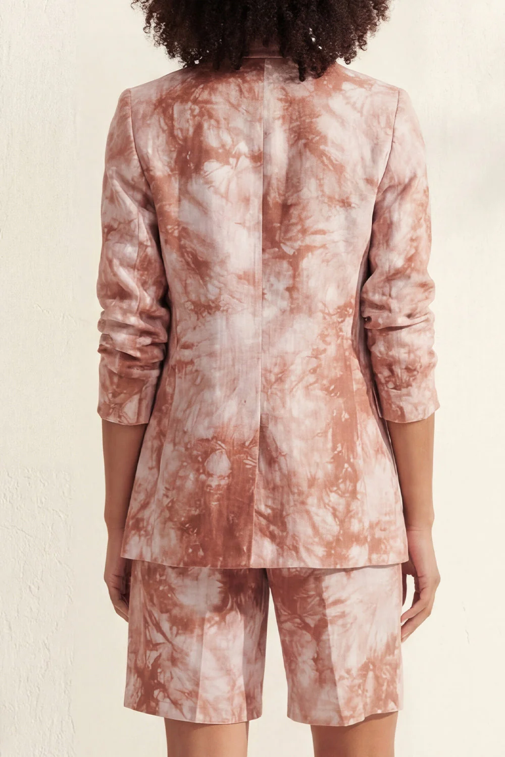 Blue Notched Lapel Single Breasted Printed Women Suit - Image 16
