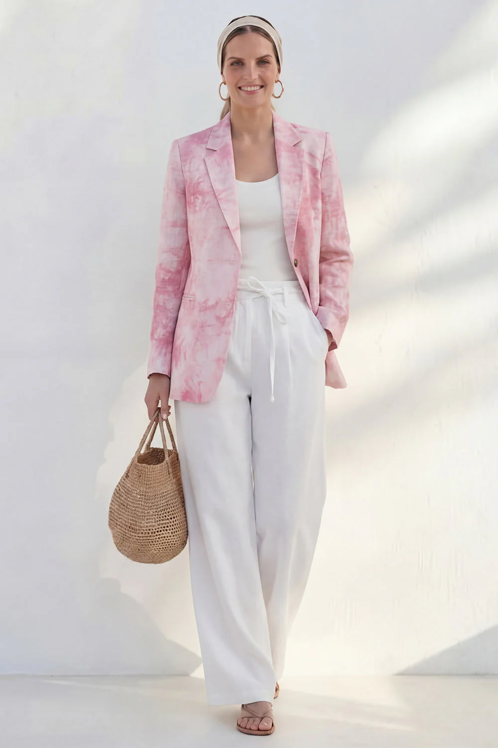 Blue Notched Lapel Single Breasted Slim Fit Women Suit - Image 5