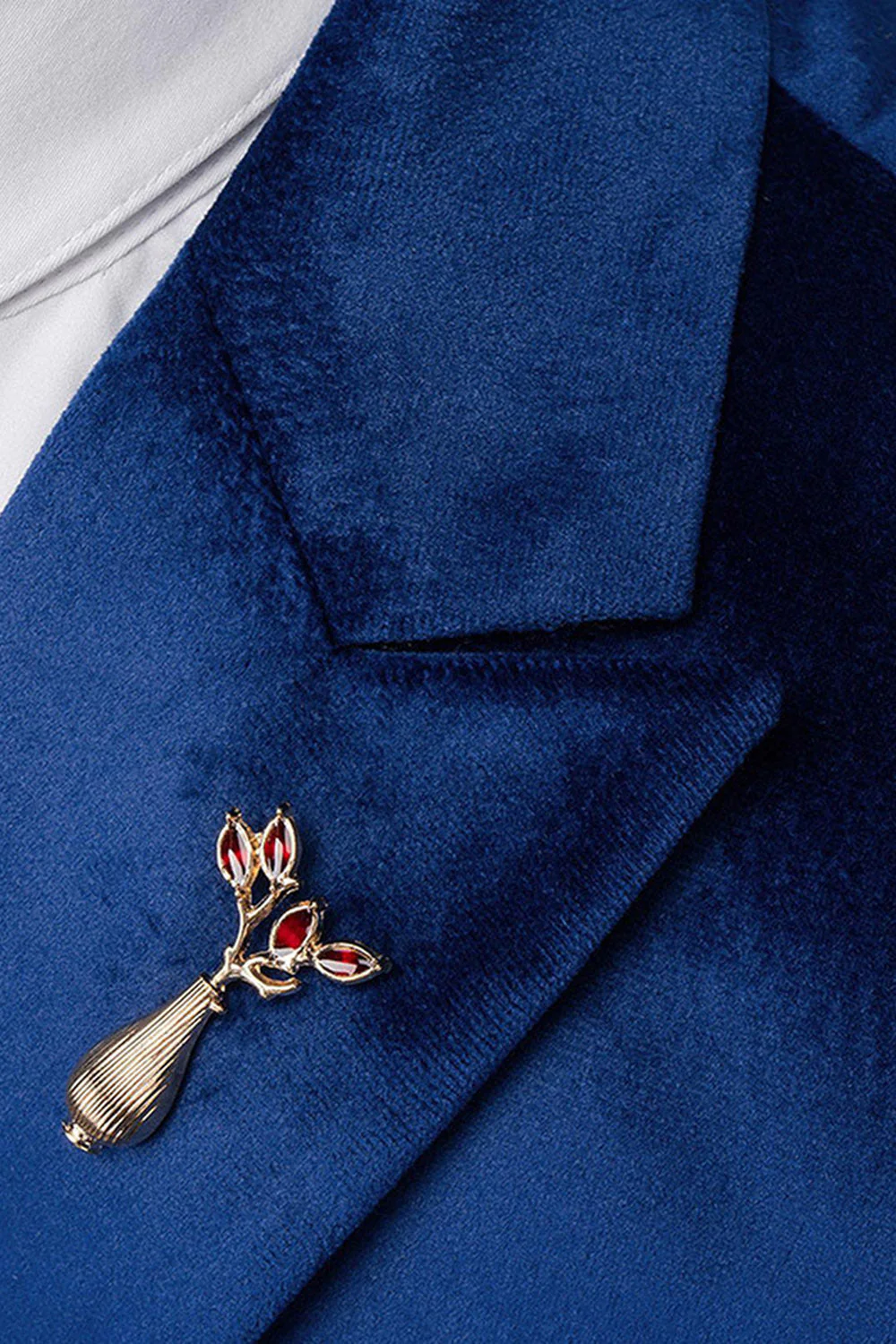 Blue Peak Lapel 2 Piece Slim Fit Prom Suits - Image 6