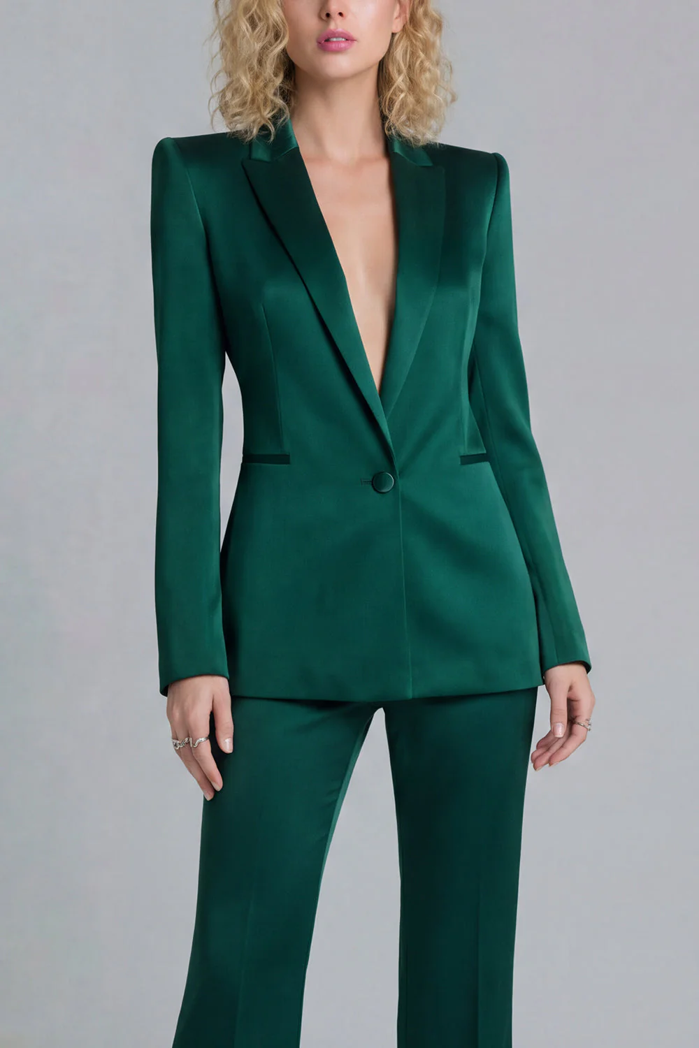 Blue Peak Lapel Single Breasted 2 Piece Women Prom Suits - Image 11