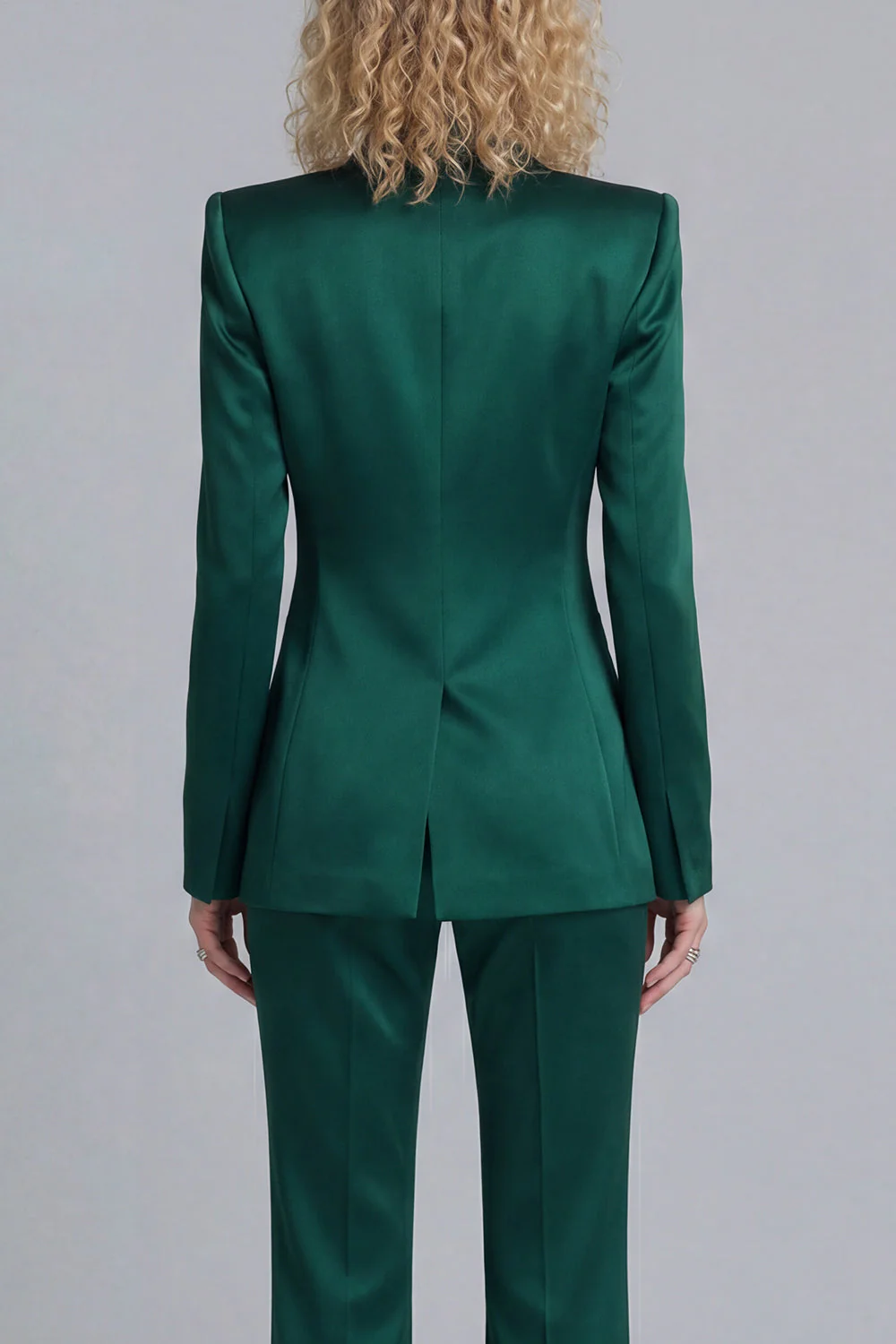 Blue Peak Lapel Single Breasted 2 Piece Women Prom Suits - Image 12