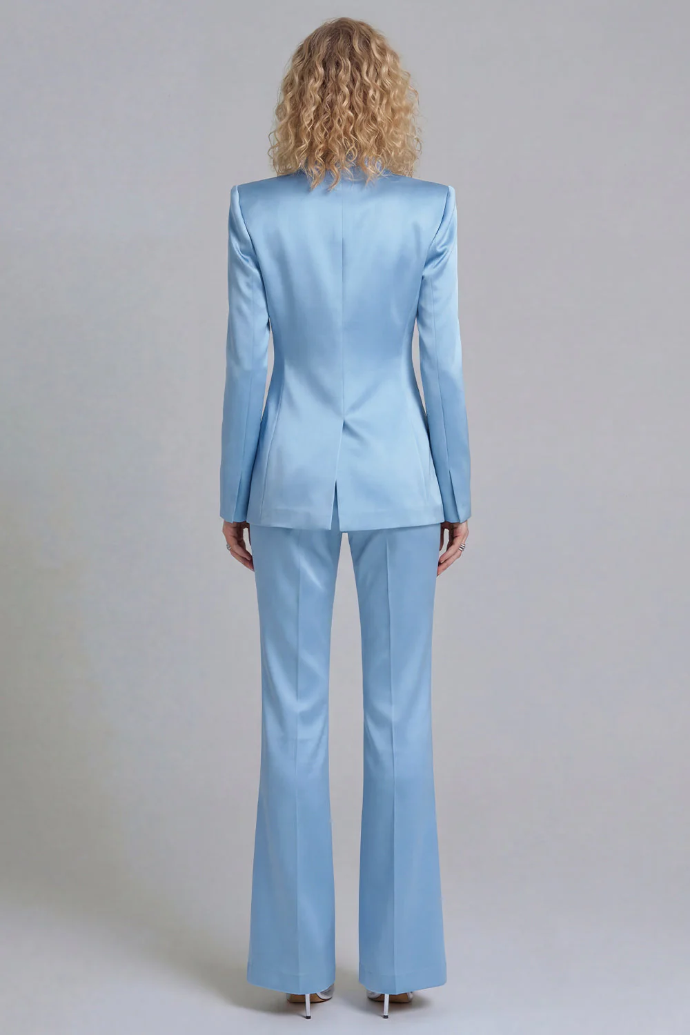 Blue Peak Lapel Single Breasted 2 Piece Women Prom Suits - Image 18