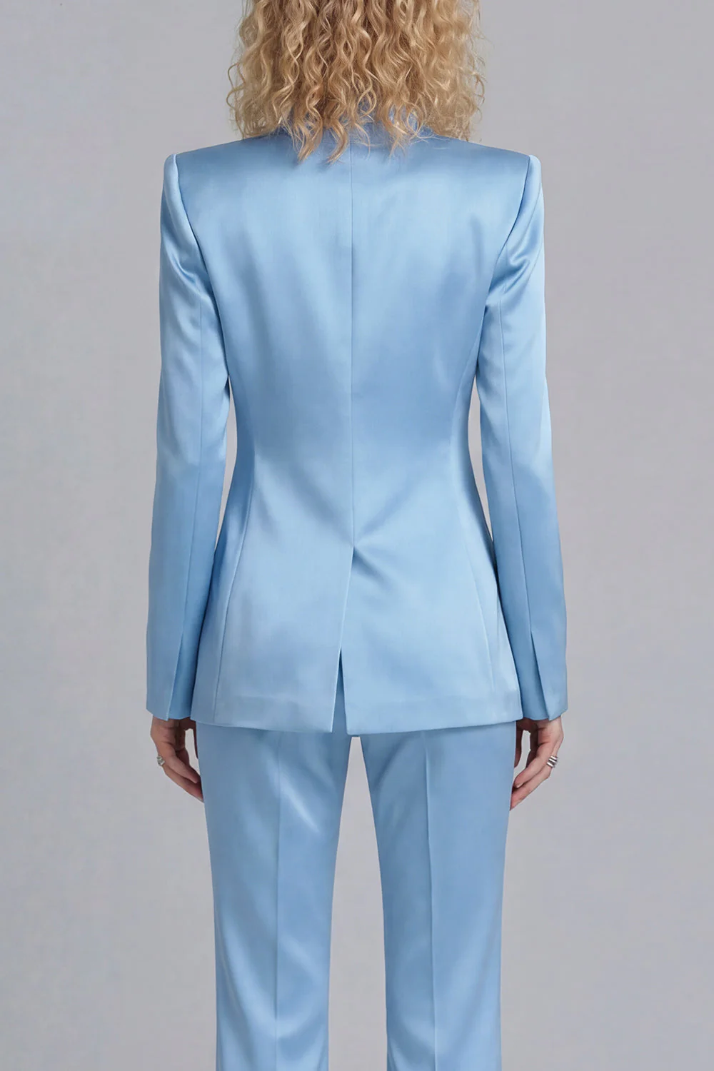 Blue Peak Lapel Single Breasted 2 Piece Women Prom Suits - Image 20