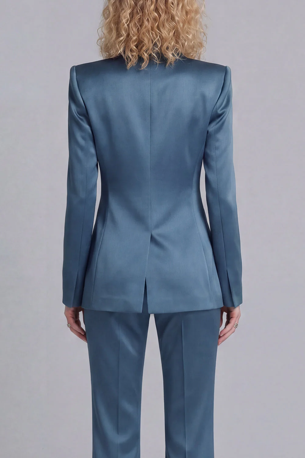 Blue Peak Lapel Single Breasted 2 Piece Women Prom Suits - Image 24