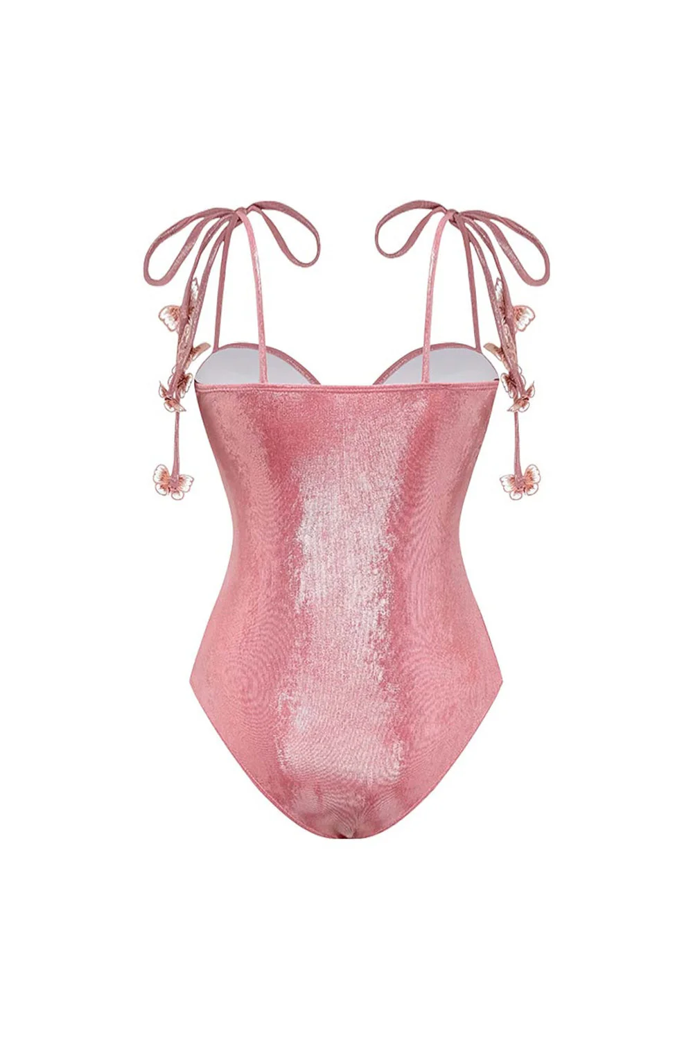 Blush 2 Piece Spaghetti Straps Appliqued Swimsuit with Beach Dress - Image 3