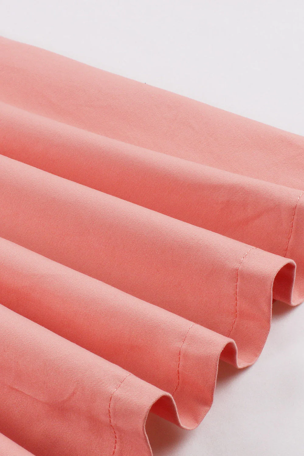 Blush Lapel Neck A Line Vintage 1950s Dress - Image 5