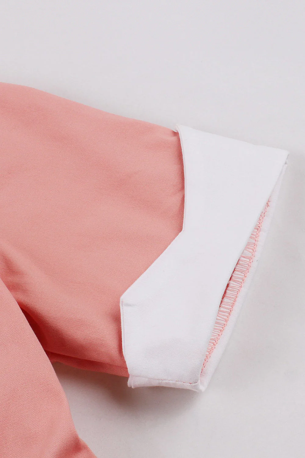 Blush Lapel Neck A Line Vintage 1950s Dress - Image 6