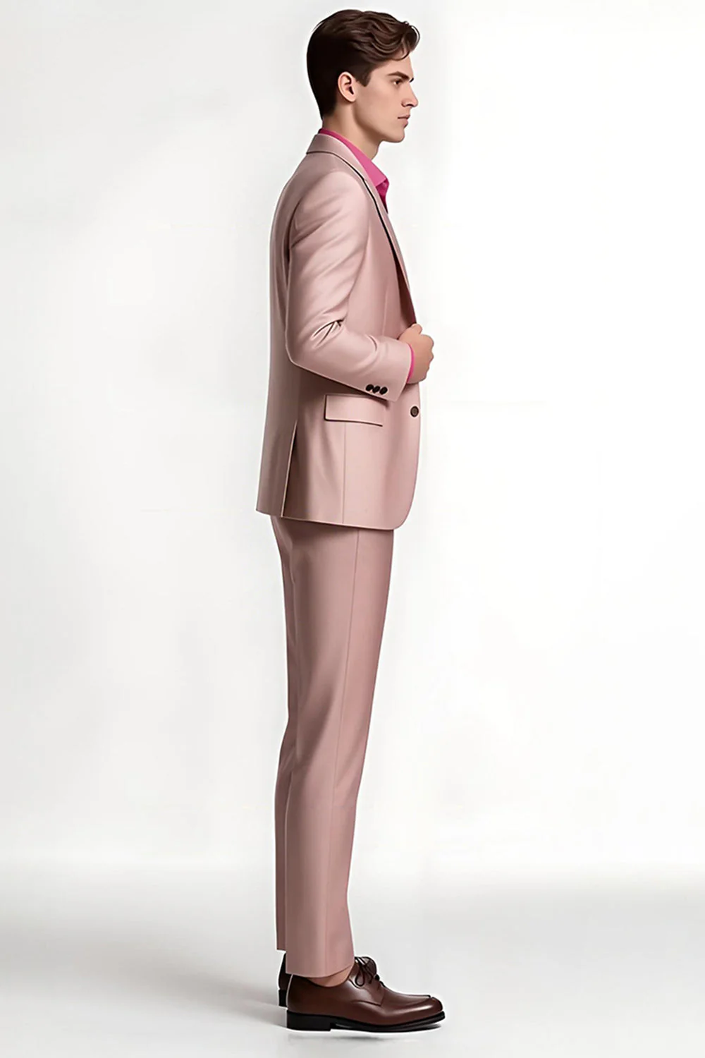 Blush Notched Lapel 2 Piece Men's Prom Suits - Image 3