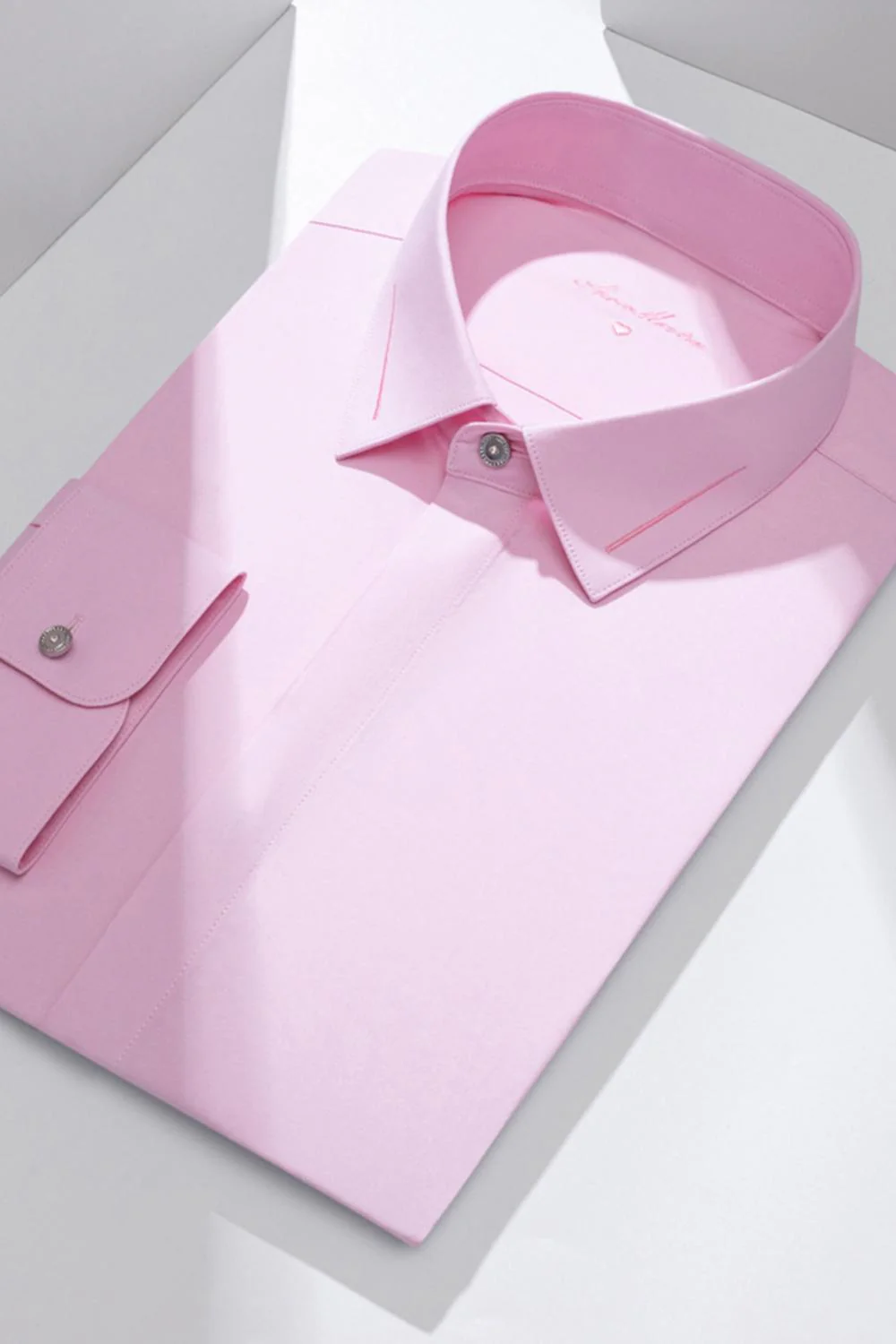 Blush Solid Slim Fit Long Sleeves Classic Men's Suits Shirt - Image 3