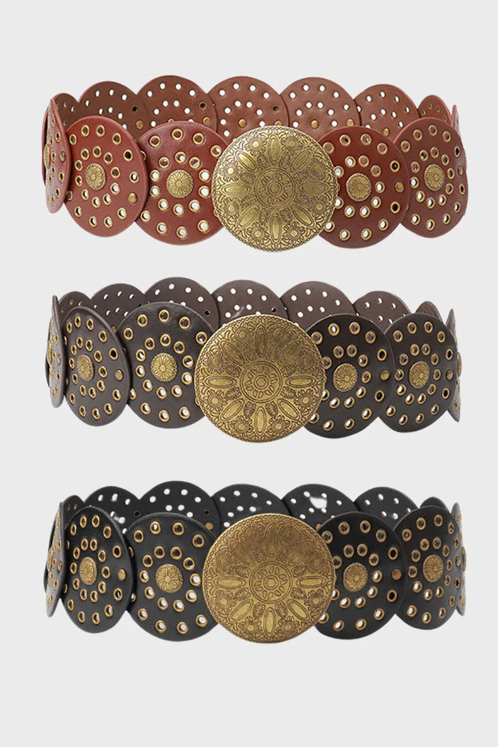 Boho Western Cowgirl Wide Hollow Disc Belt - Image 5
