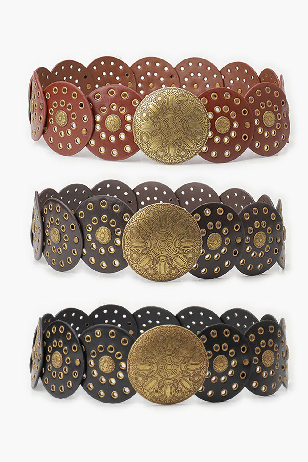 Boho Western Cowgirl Wide Hollow Disc Belt - Image 6