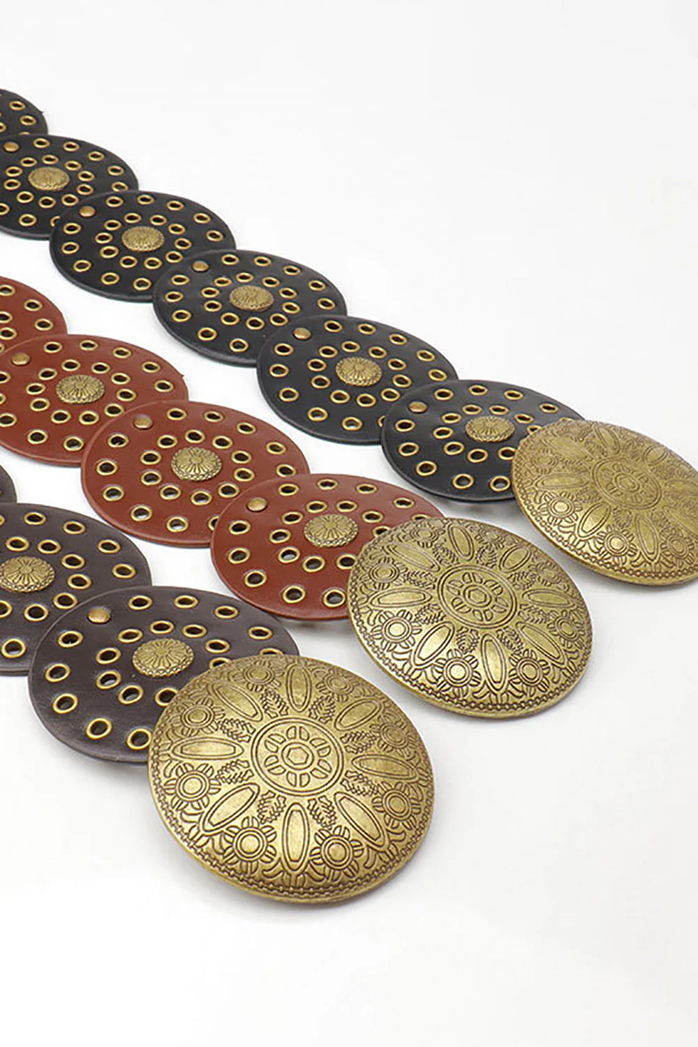 Boho Western Cowgirl Wide Hollow Disc Belt - Image 7