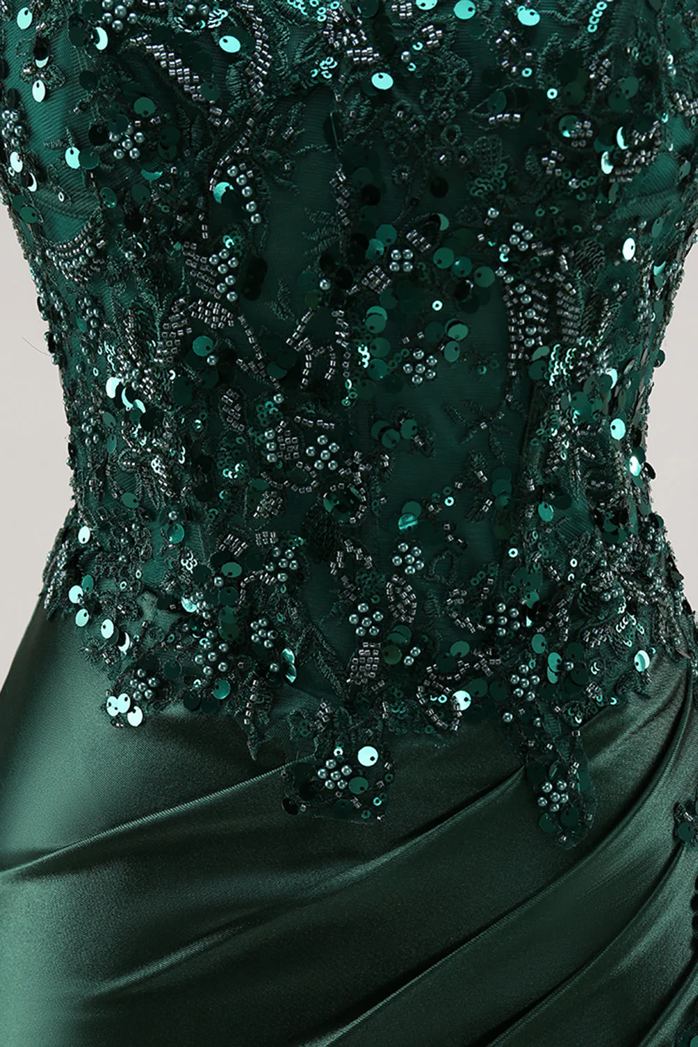 Burgundy Mermaid Strapless Sequin Long Prom Dress with Beading - Image 16