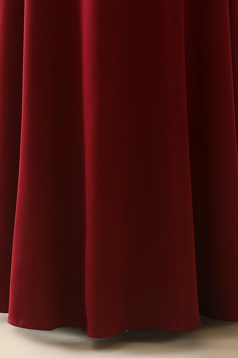 Burgundy Simple Long Bridesmaid Prom Dress - Image 6