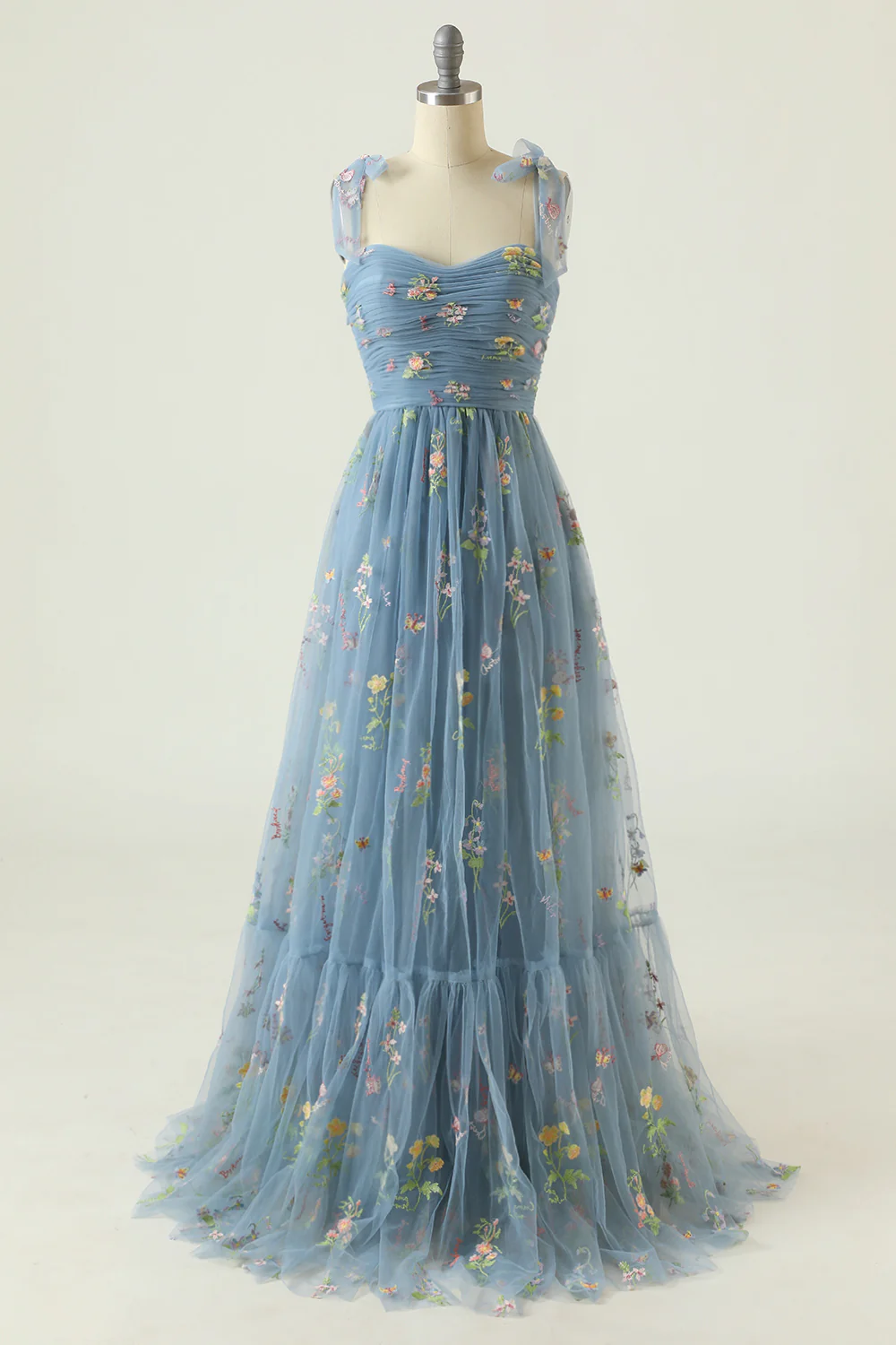 Champagne Embroidery Long Prom Dress - Image 10