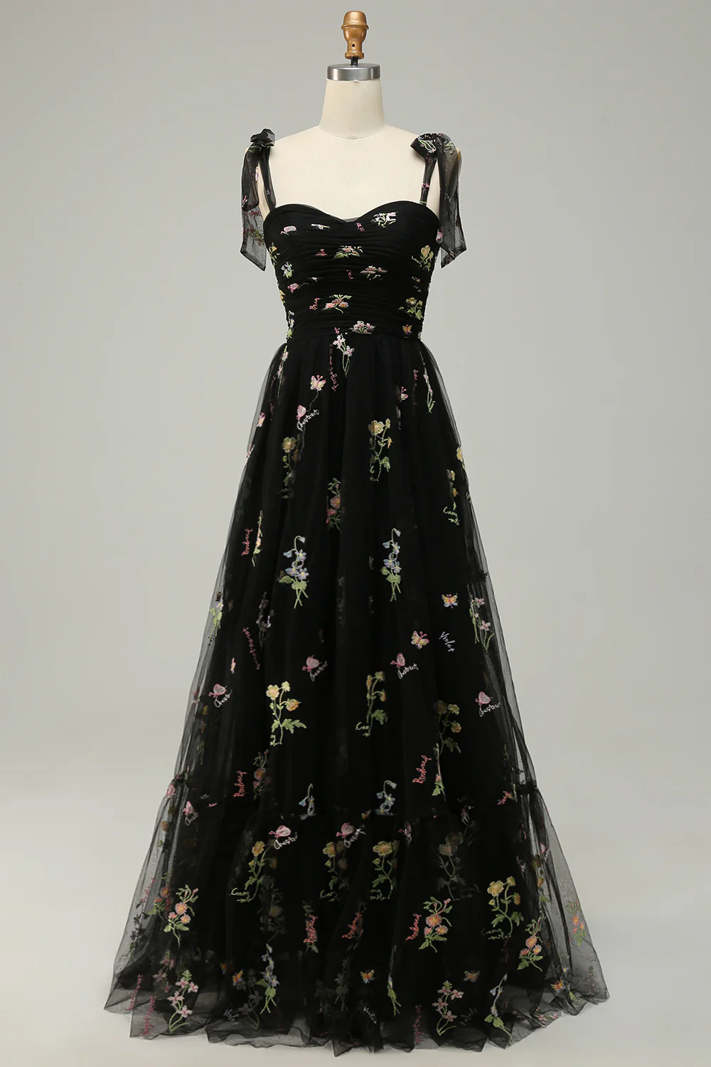 Champagne Embroidery Long Prom Dress - Image 13