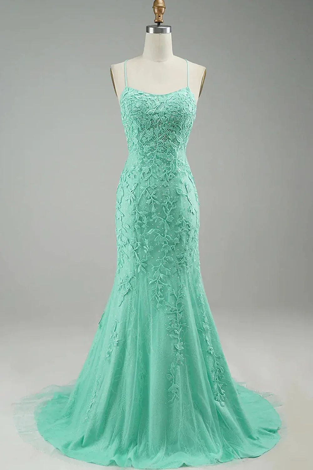 Spaghetti Straps Mermaid Prom Dress - Image 29