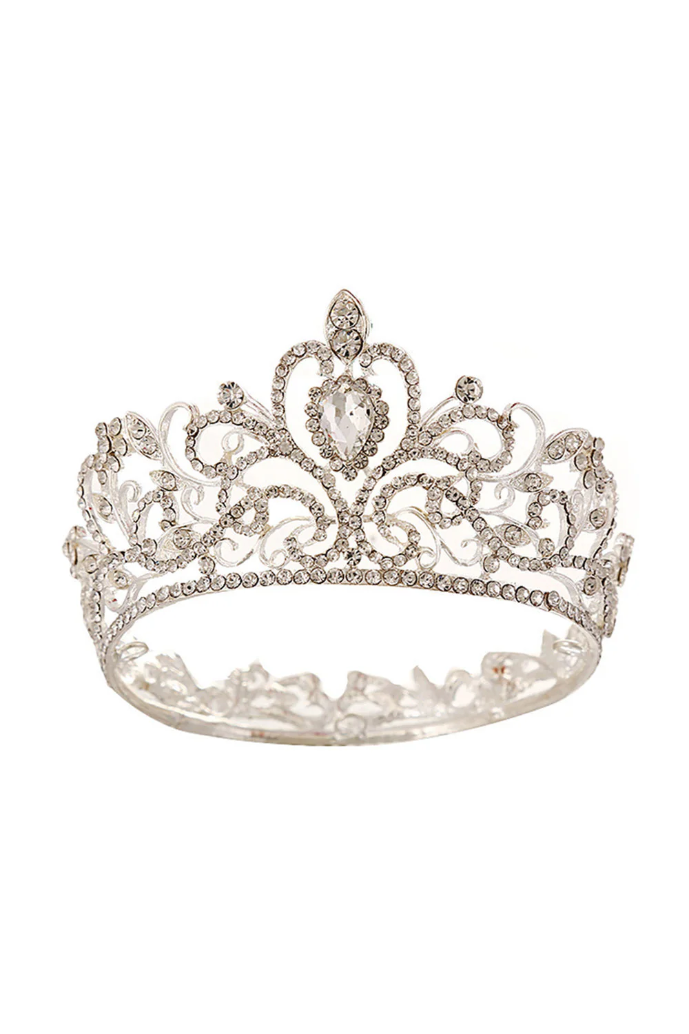 Crystal Prom Queen Pageant Golden Crown Tiara - Image 3