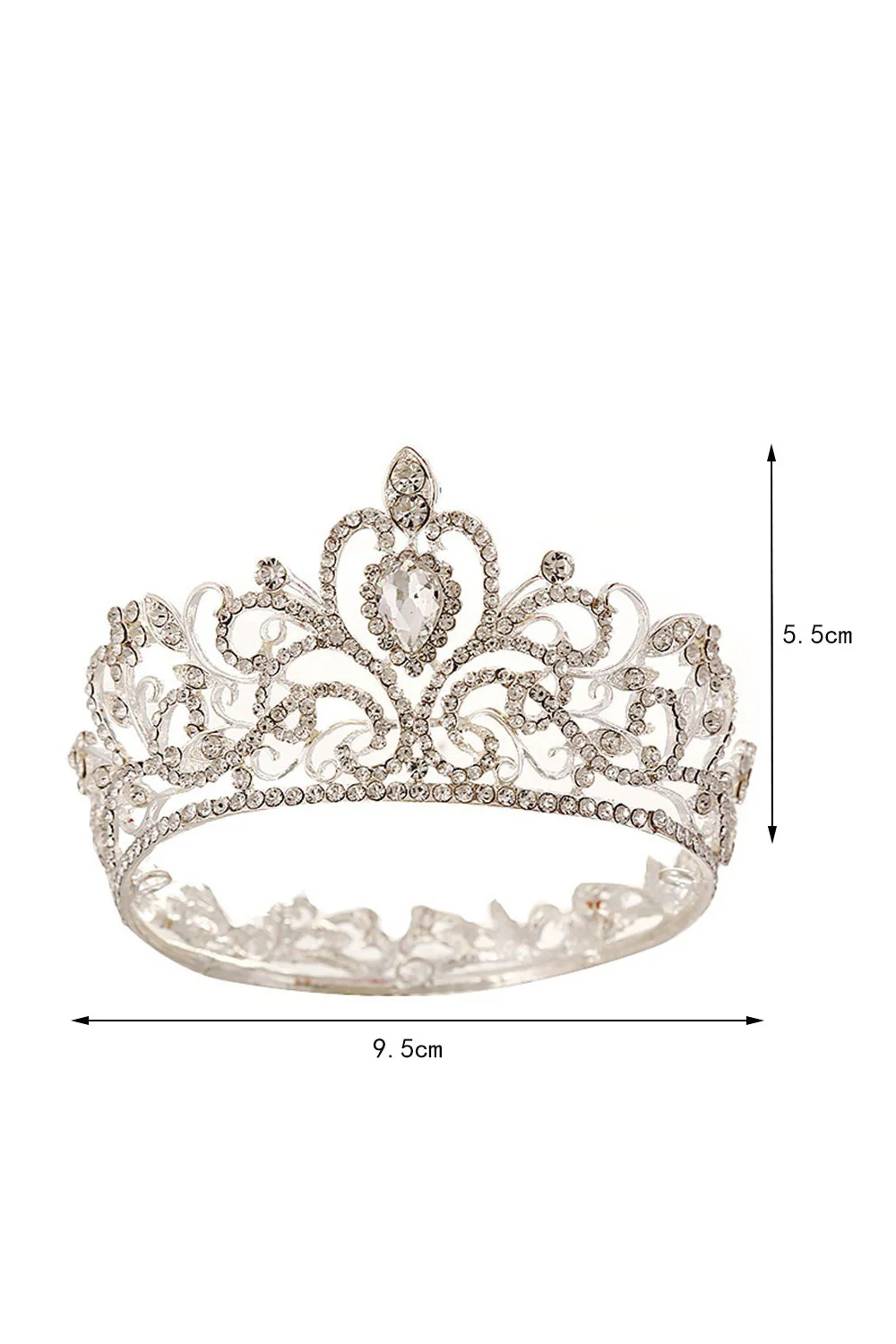 Crystal Prom Queen Pageant Golden Crown Tiara - Image 4