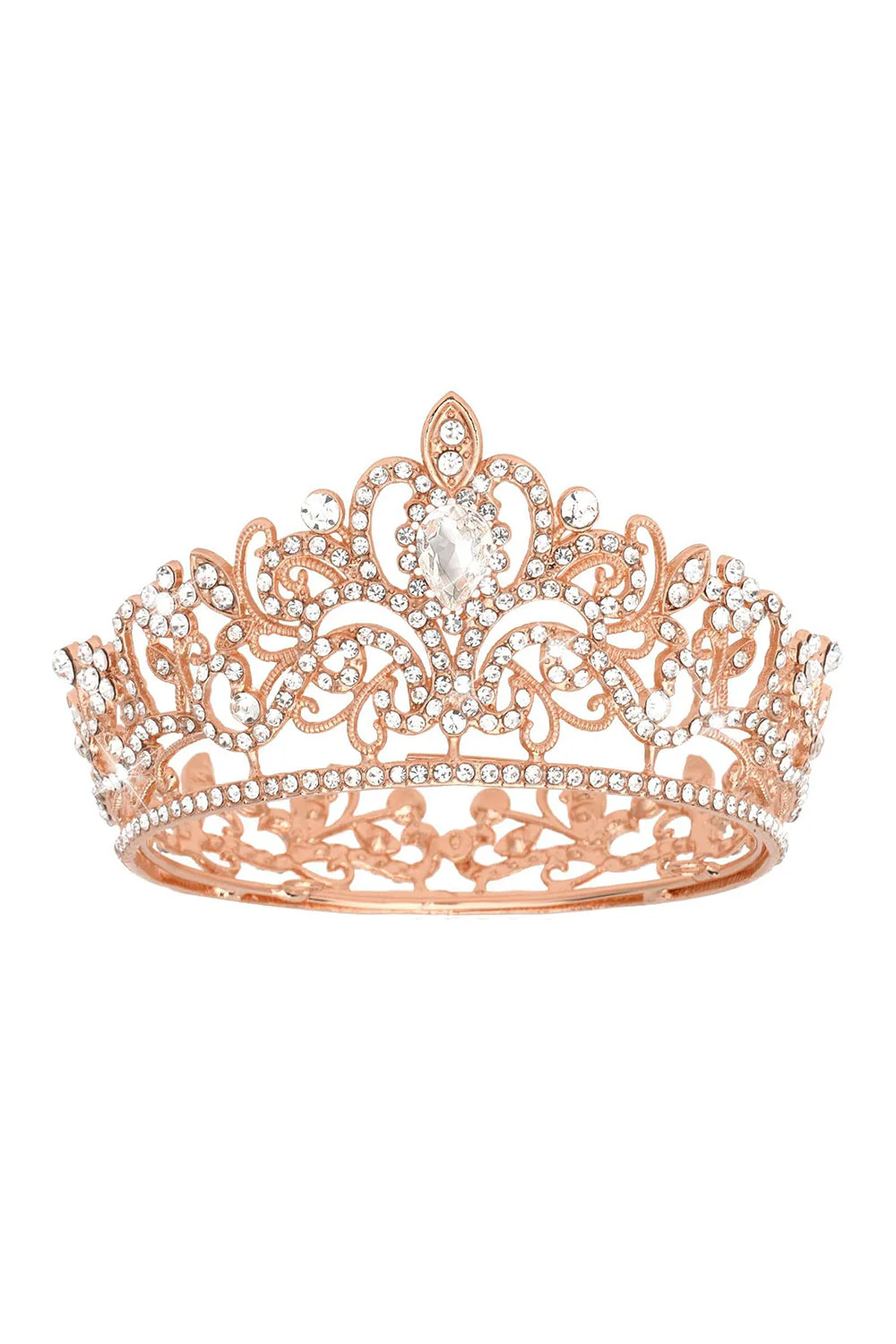 Crystal Prom Queen Pageant Golden Crown Tiara - Image 6