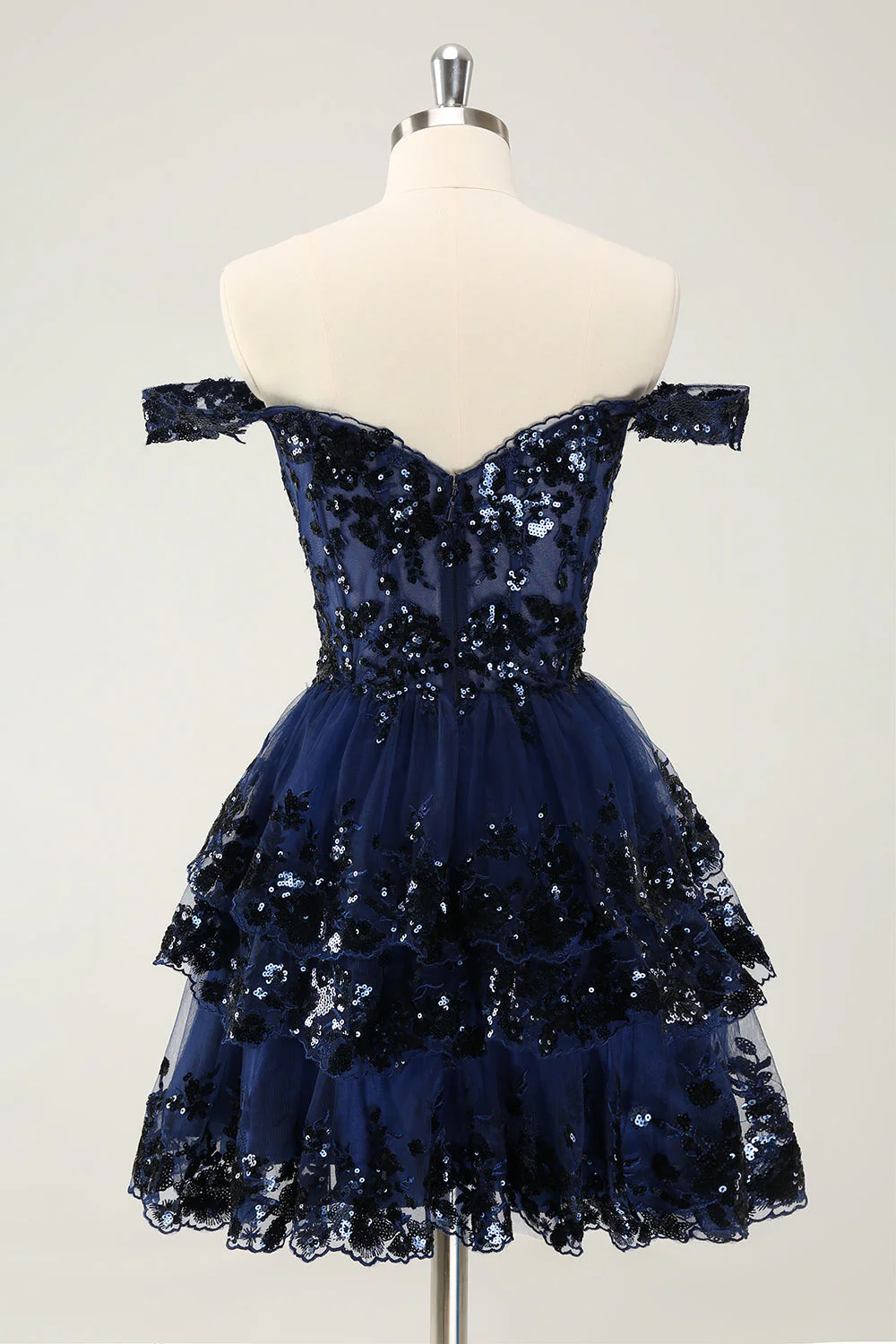 Cute Sparkly Hot Pink A Line Tiered Corset Lace Short Graduation Dress - Image 14