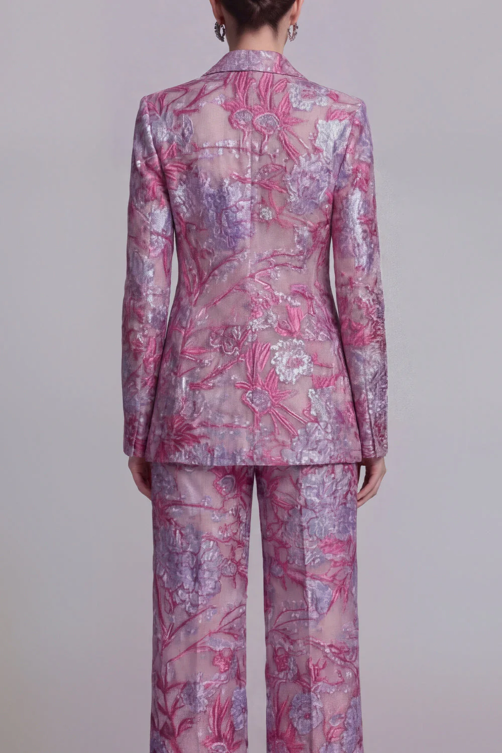 Dark Blue Floral 2 Piece Single Breasted Notched Lapel Prom Suits - Image 8