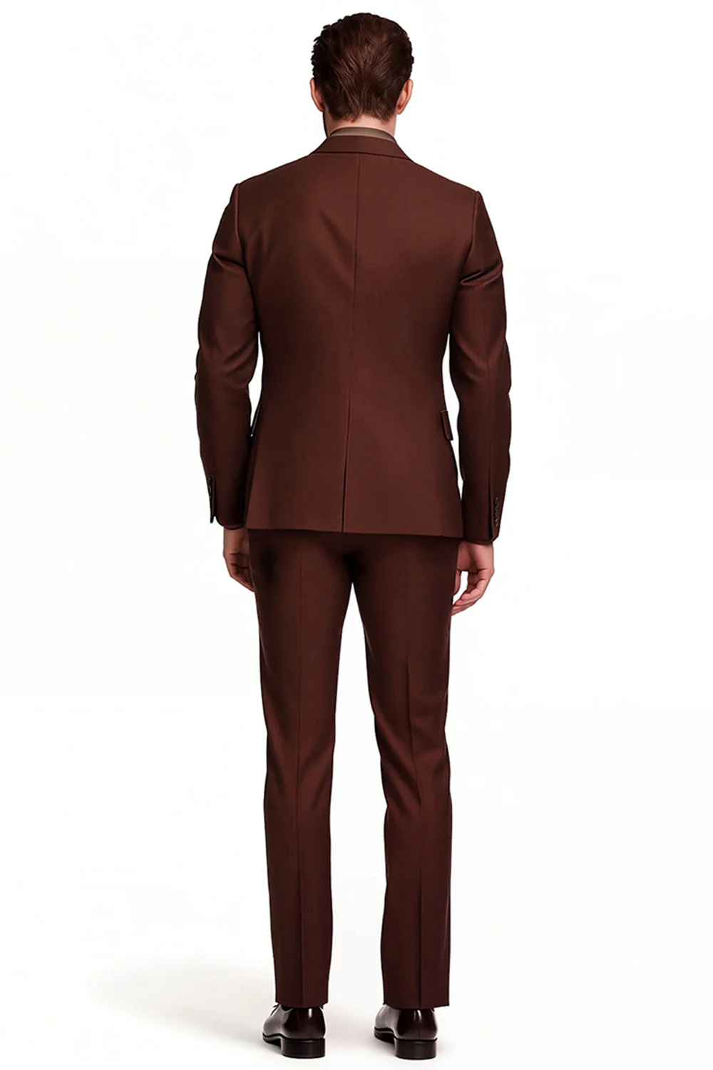 Dark Brown Notched Lapel Single Breasted Men Formal Blazer - Image 3