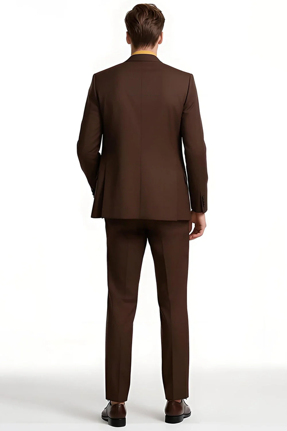 Dark Brown Notched Lapel Slim Fit Prom Suits - Image 2