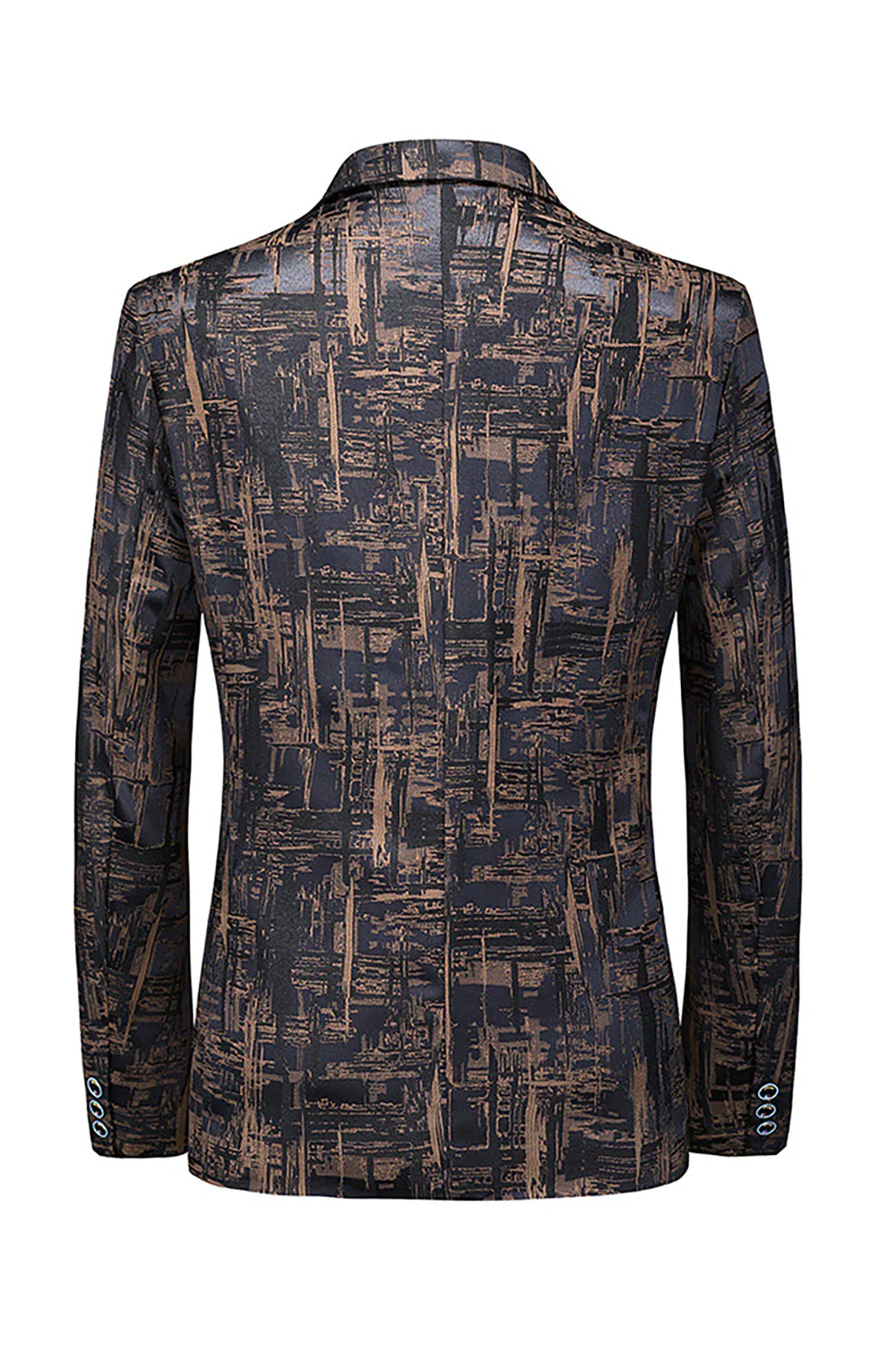Dark Coffee Slim Fit Notched Lapel Men's Blazer - Image 2