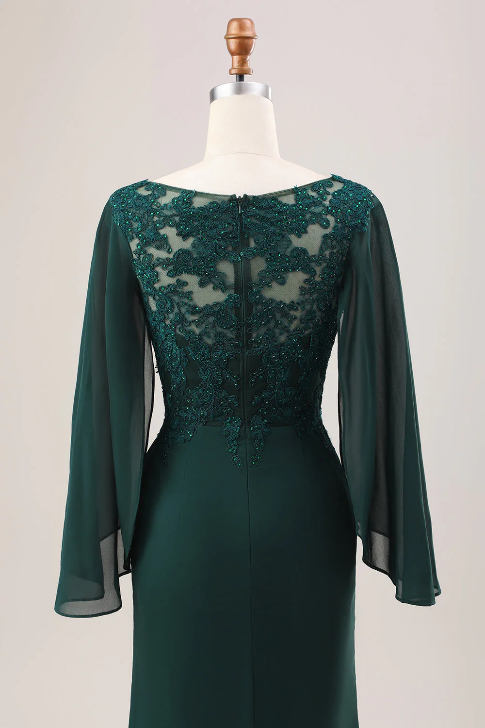 Dark Green Mermaid Chiffon Long Sleeves Choir Dress - Image 6