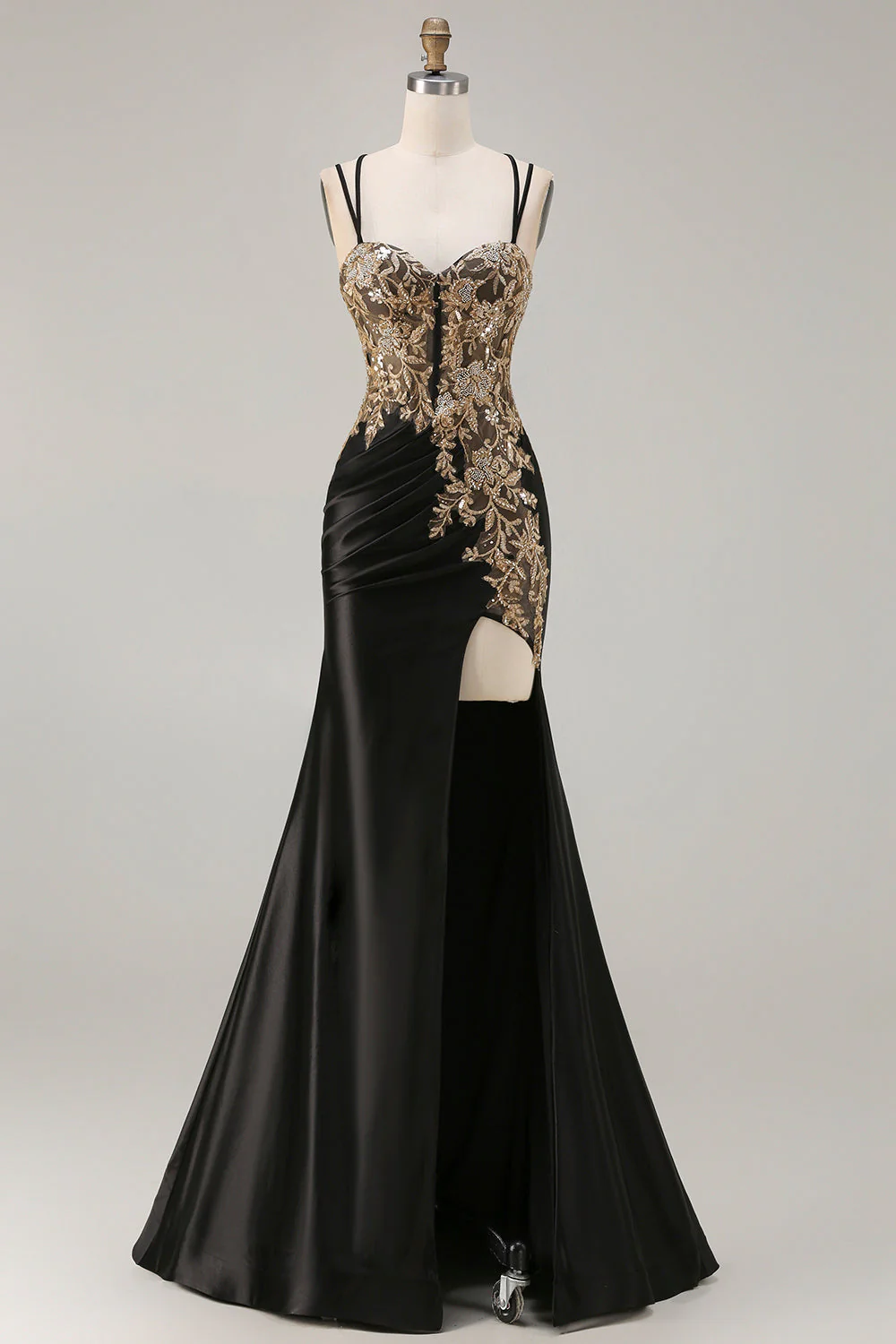 Dark Green Mermaid Sequins Beaded Plus Size Long Prom Dress with Slit - Image 8