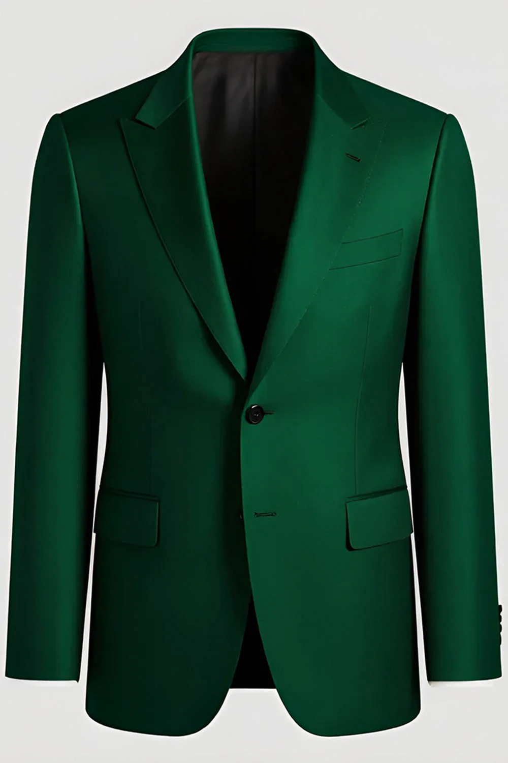 Dark Green Peak Lapel 2 Piece Men's Suits - Image 4