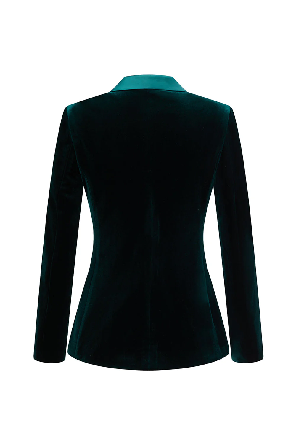 Dark Green Peak Lapel 2-Piece Velvet Double Breasted Women Prom Suits - Image 6