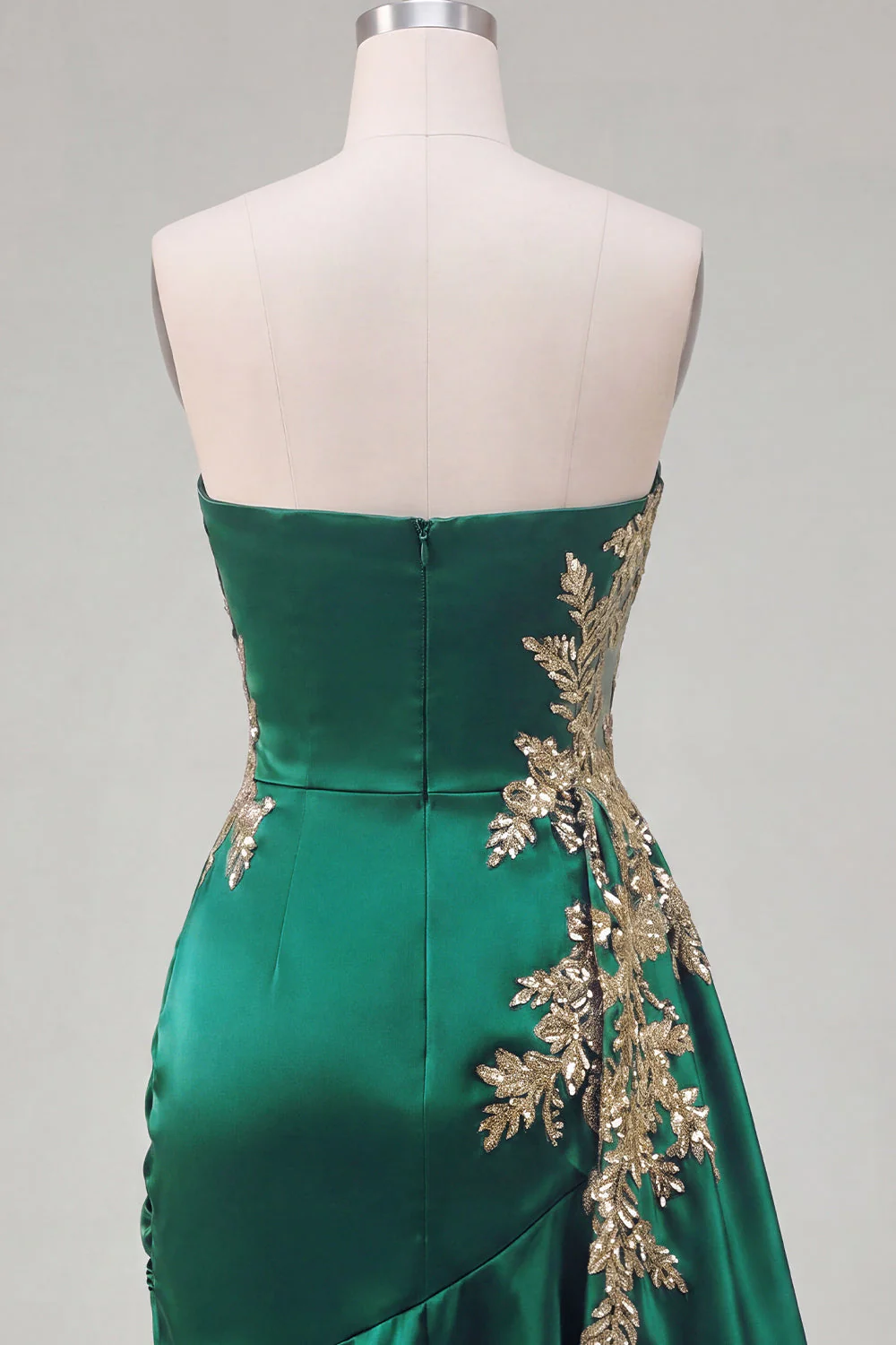 Dark Green Satin Bodycon Sweetheart Ruffled Cocktail Dress with Sash - Image 6