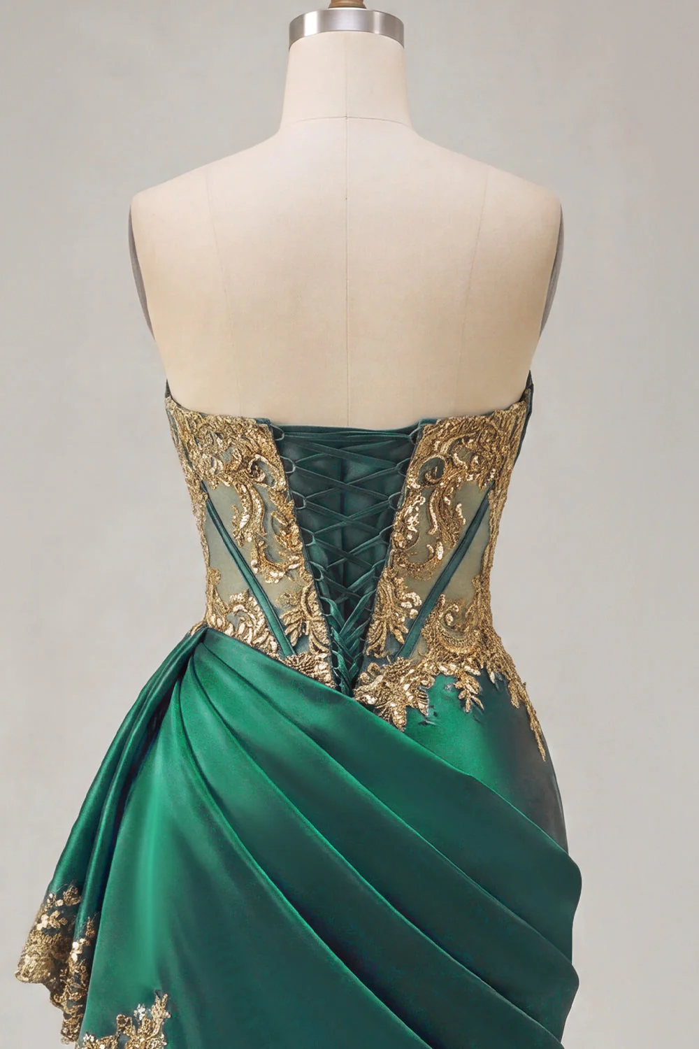 Dark Green Corset Sweetheart Ruched Bodycon Cocktail Dress with Sash - Image 6