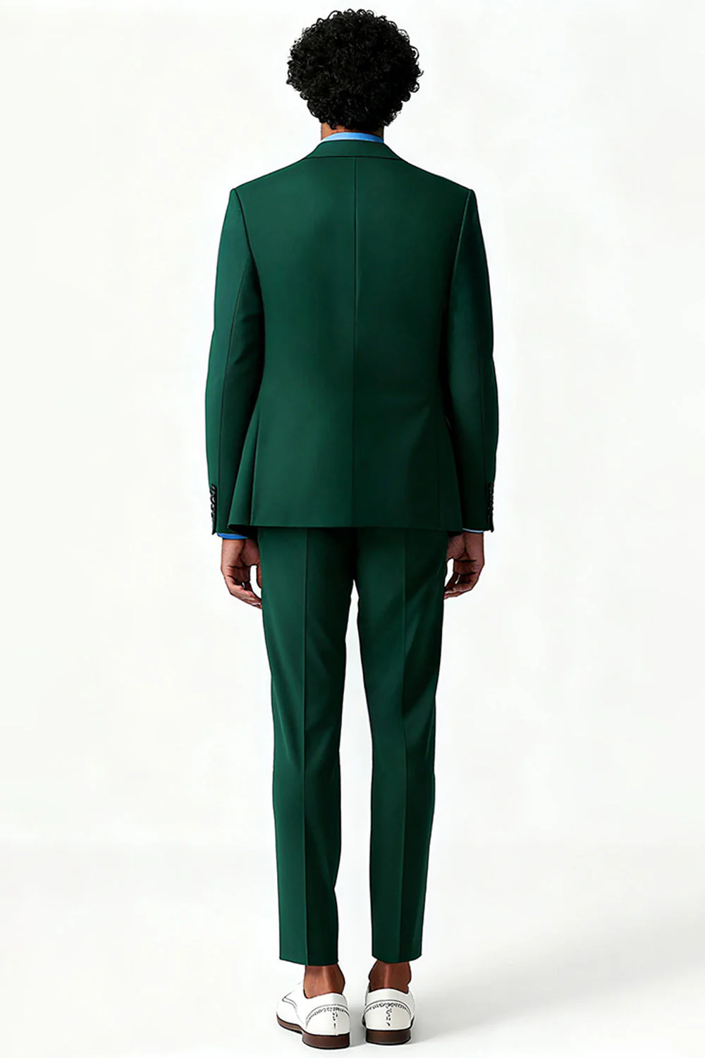 Dark Green Single Breasted 2 Piece Notched Lapel Men's Suits - Image 2
